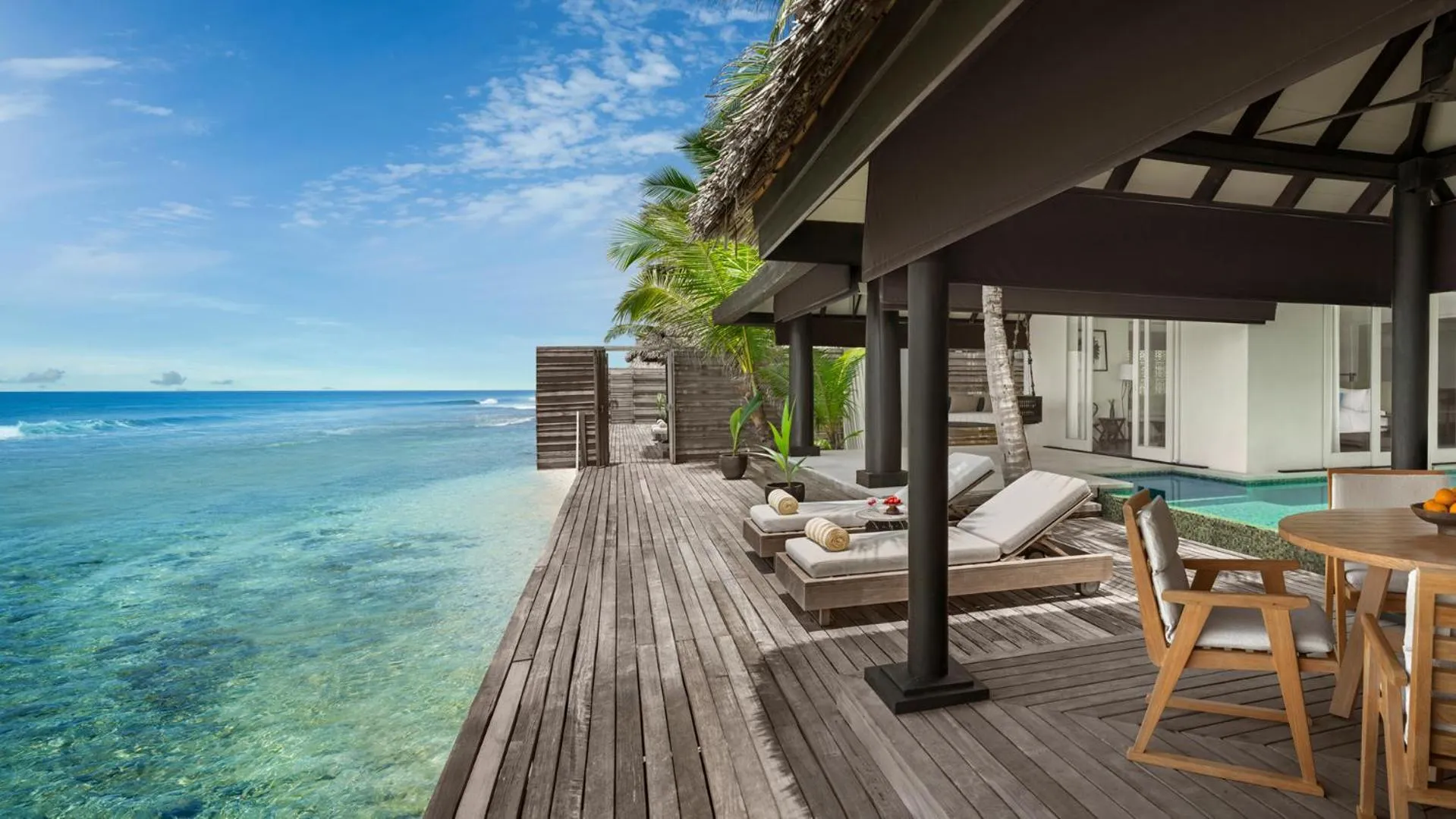 sunbed in Naladhu Private Island Maldives