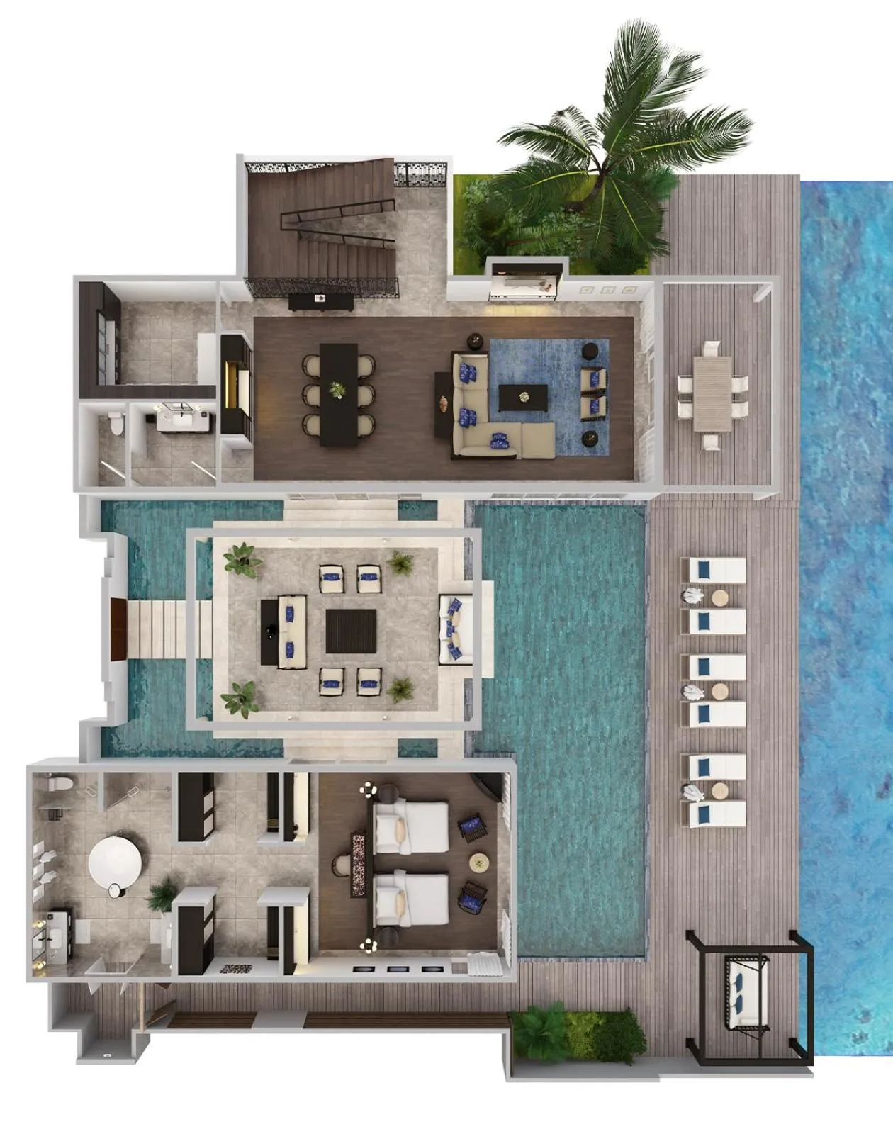 Floor plan in Naladhu Private Island Maldives