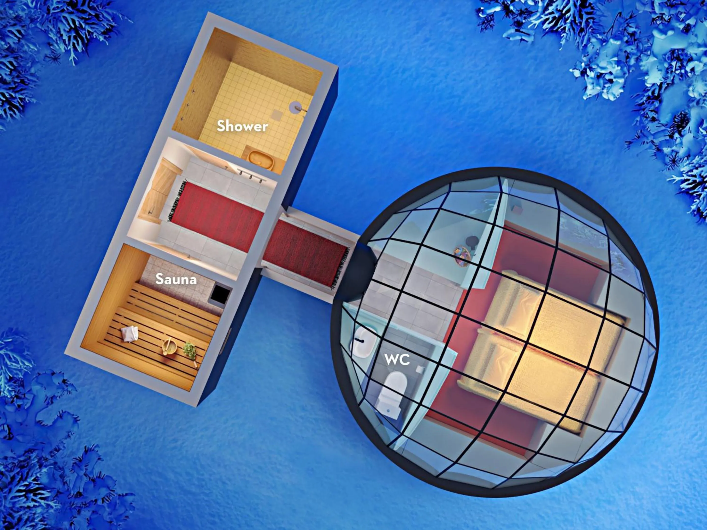 Floor plan in Kakslauttanen Arctic Resort - Igloos and Chalets