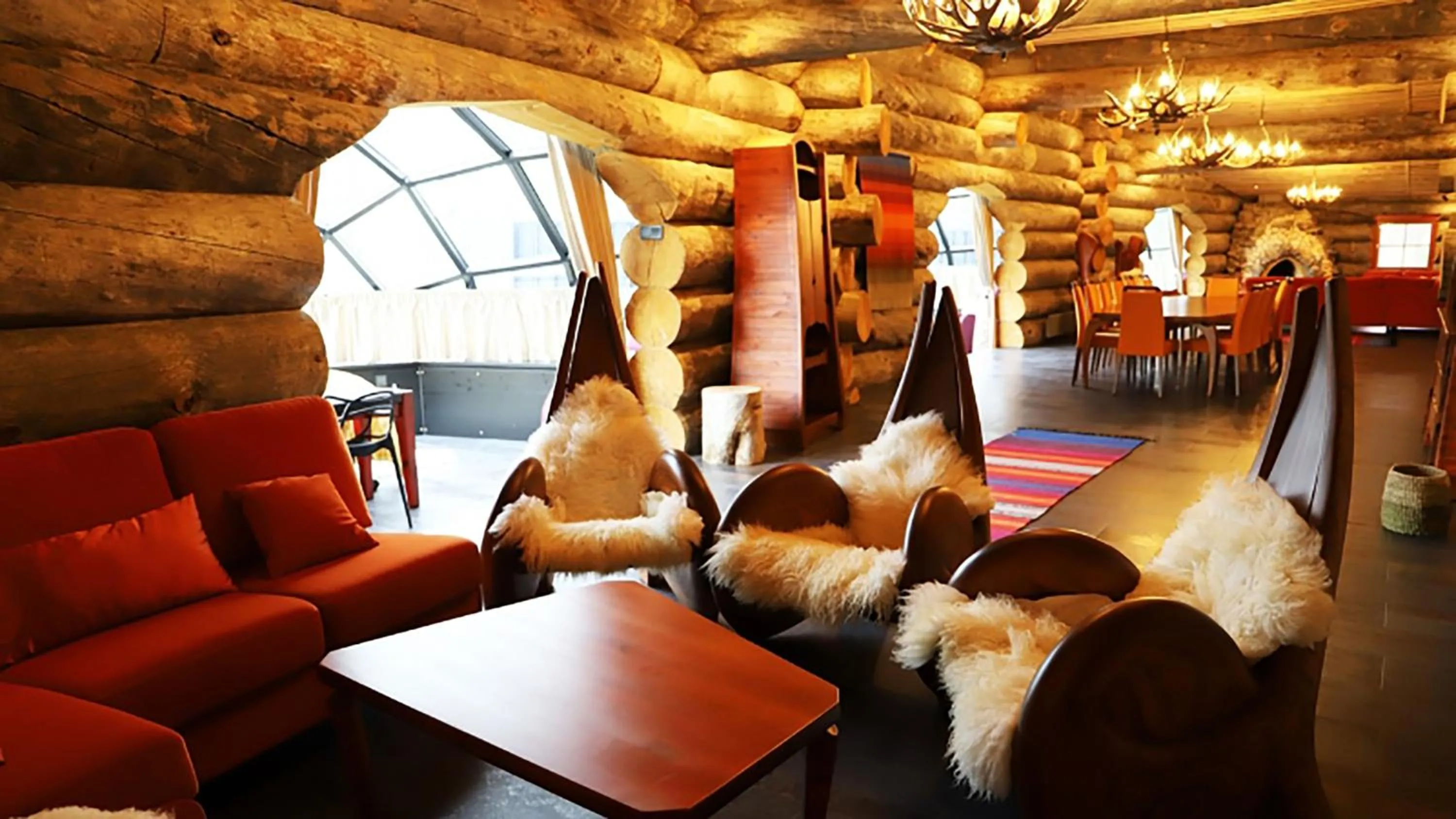 Living room in Kakslauttanen Arctic Resort - Igloos and Chalets