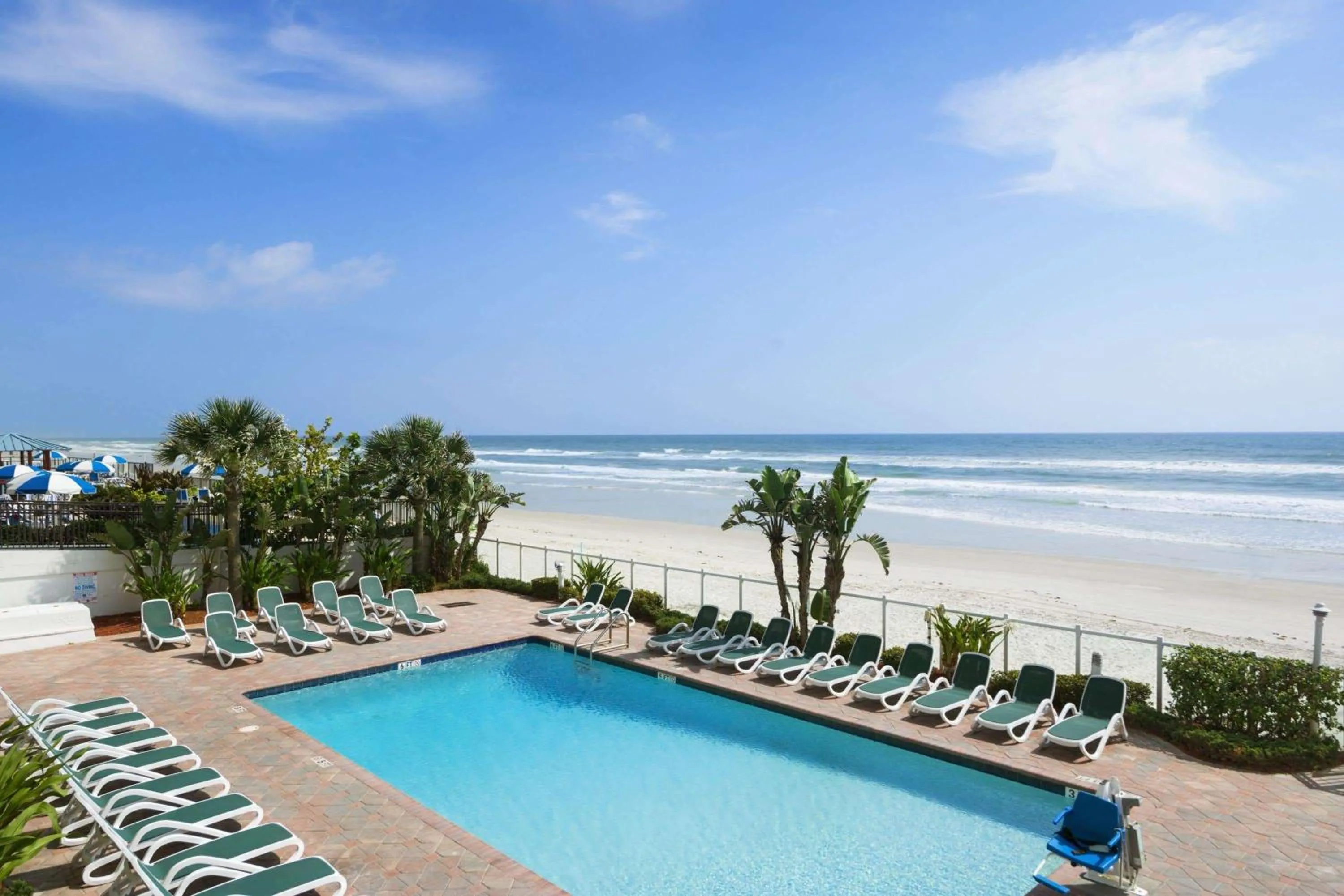 Pool view in Days Inn by Wyndham Daytona Oceanfront