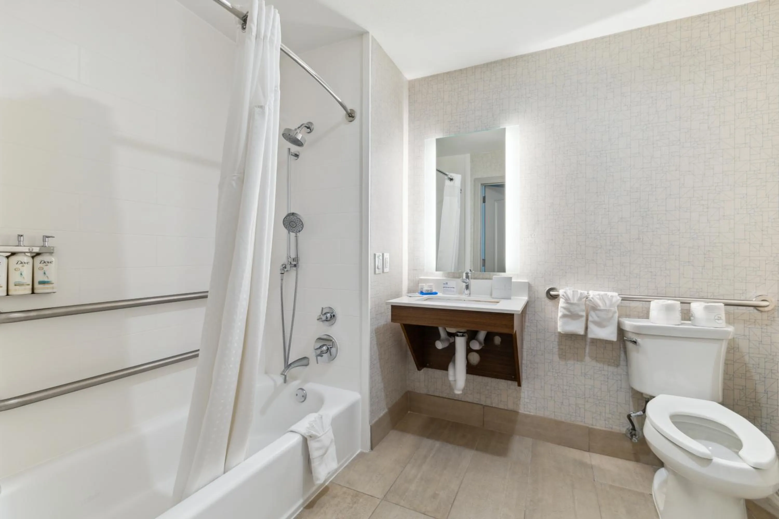 Shower in Holiday Inn Express & Suites Mountain View Silicon Valley by IHG