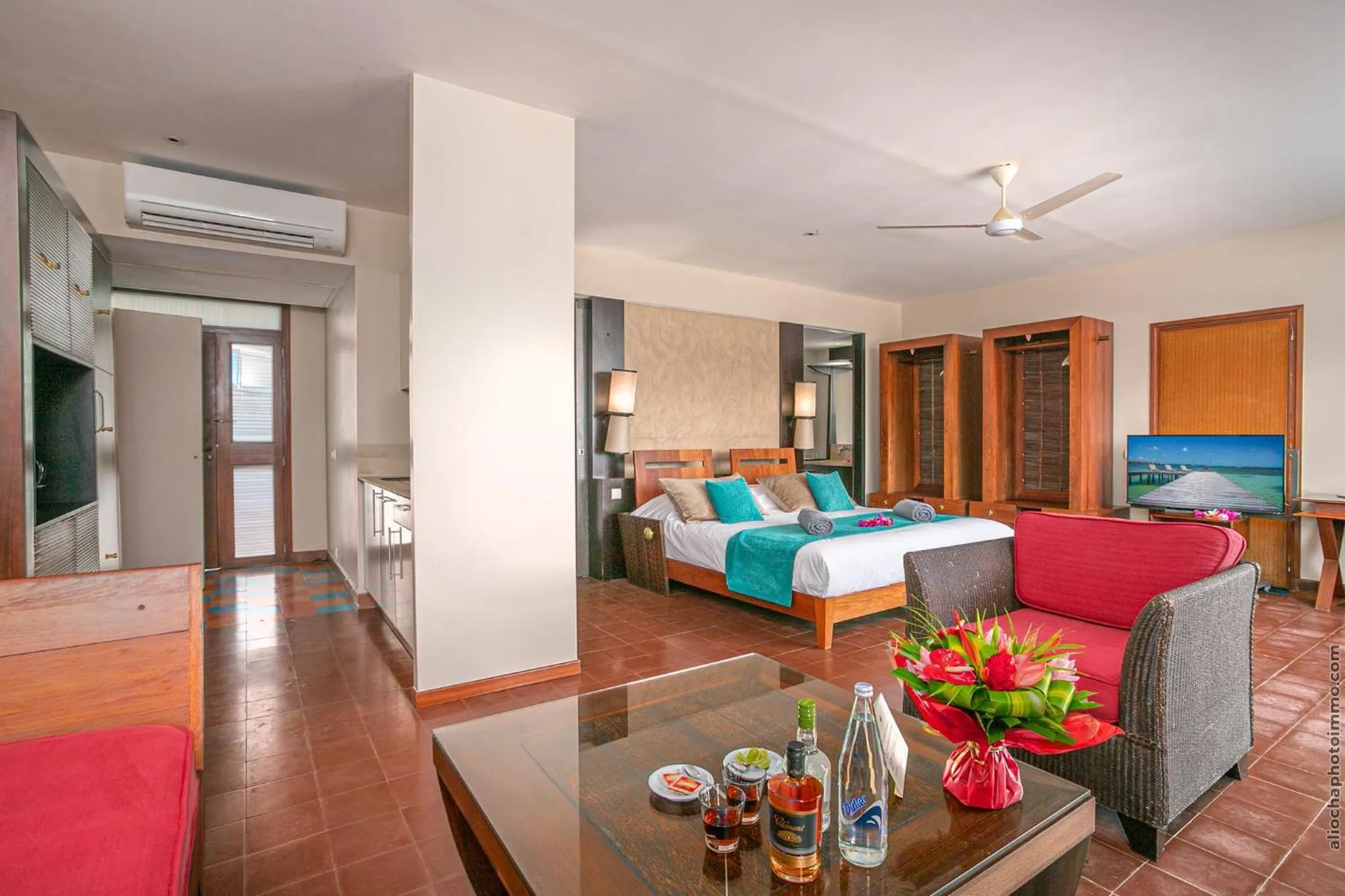 Bed in Les Villas du Lagon