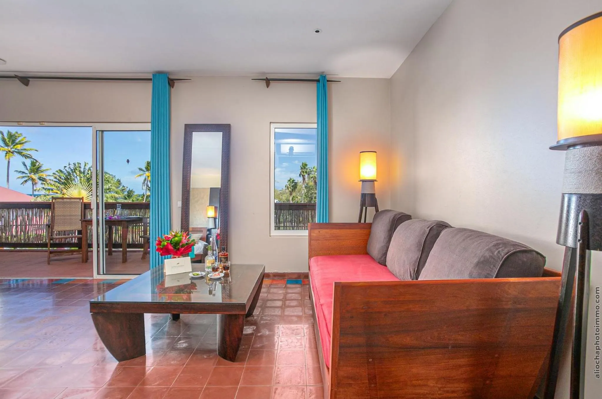 Seating area in Les Villas du Lagon