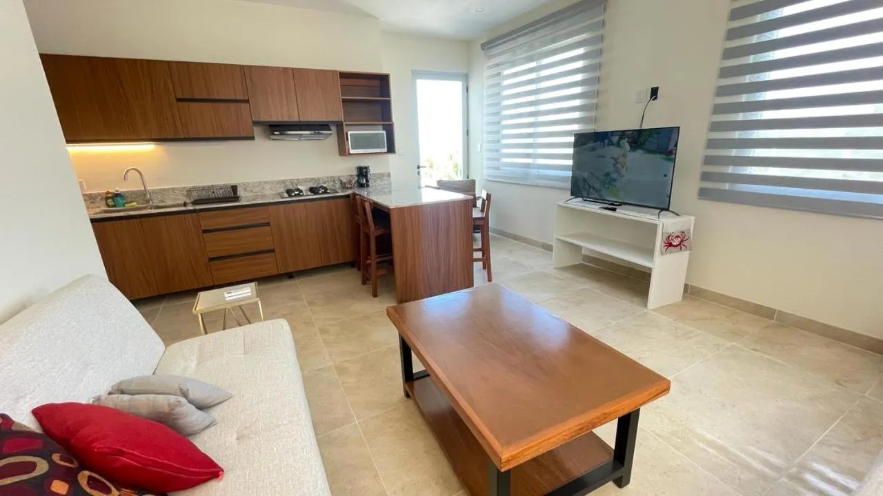 Kitchen or kitchenette in Hotel Playa La Media Luna