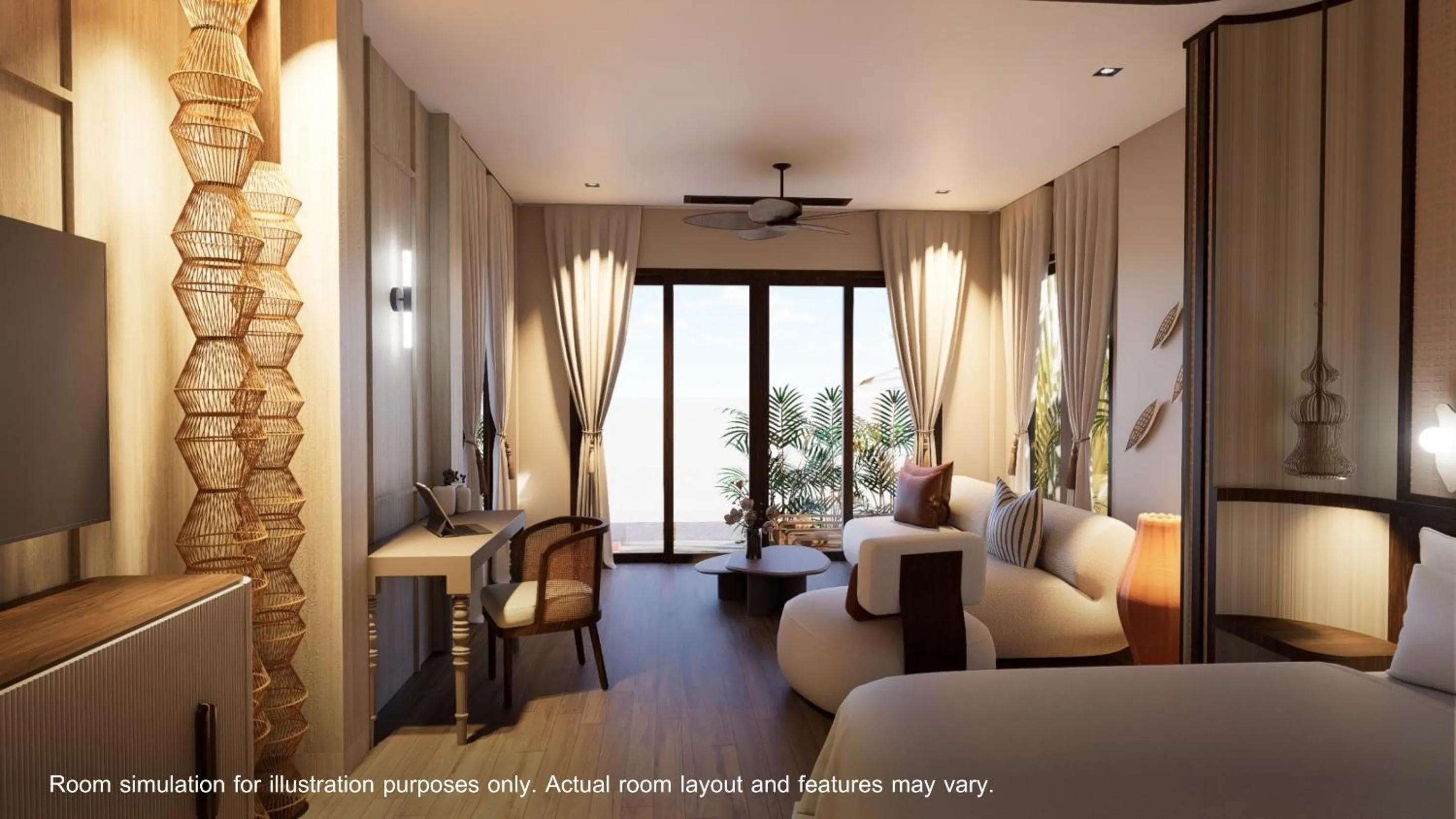 Living room, Bed in Railay Village Resort and Spa