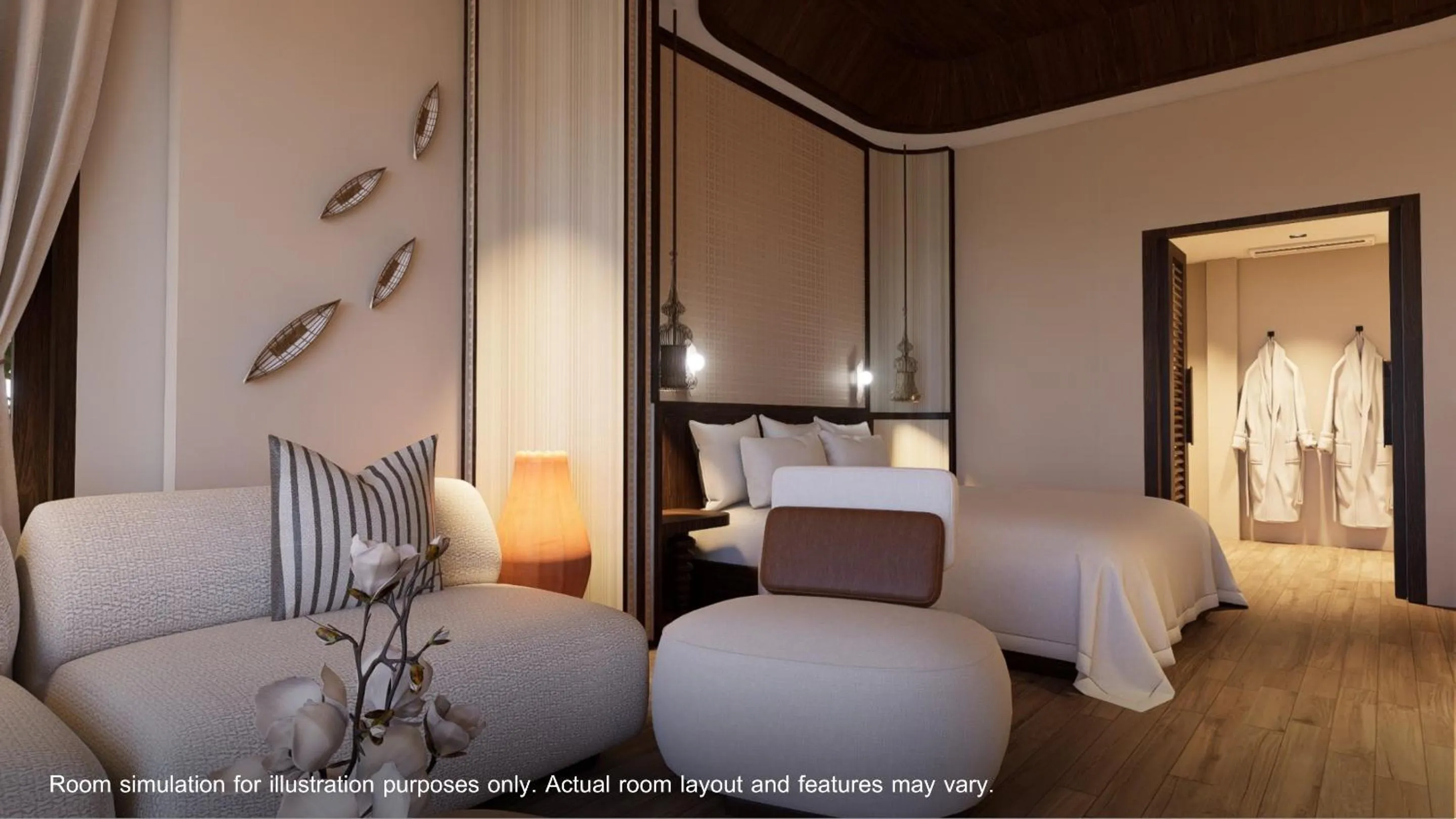 Seating area, Bed in Railay Village Resort and Spa