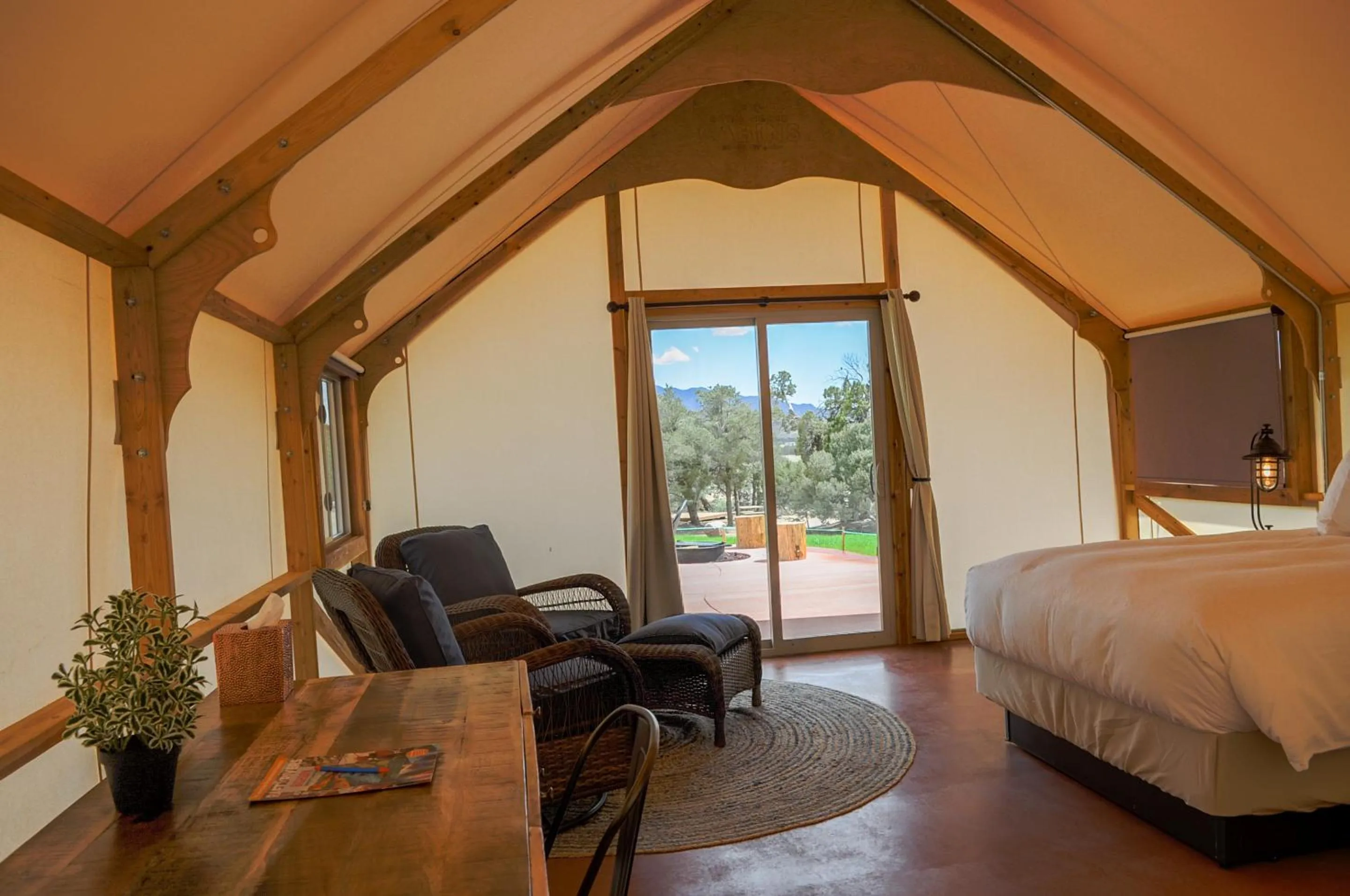 Bed in Royal Gorge Cabins