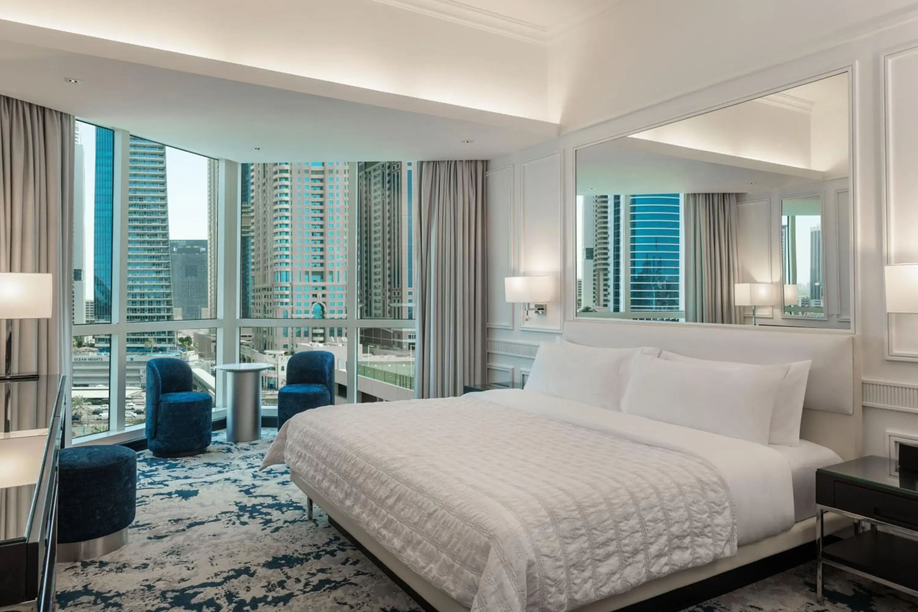 Club Skyline View, 1 King, Breakfast, Happy Hour, Afternoon Tea in Le Meridien Mina Seyahi Beach Resort & Waterpark Club Skyline View, 1 King, Breakfast, Happy Hour, Afternoon Tea in Le Meridien Mina Seyahi Beach Resort & Waterpark