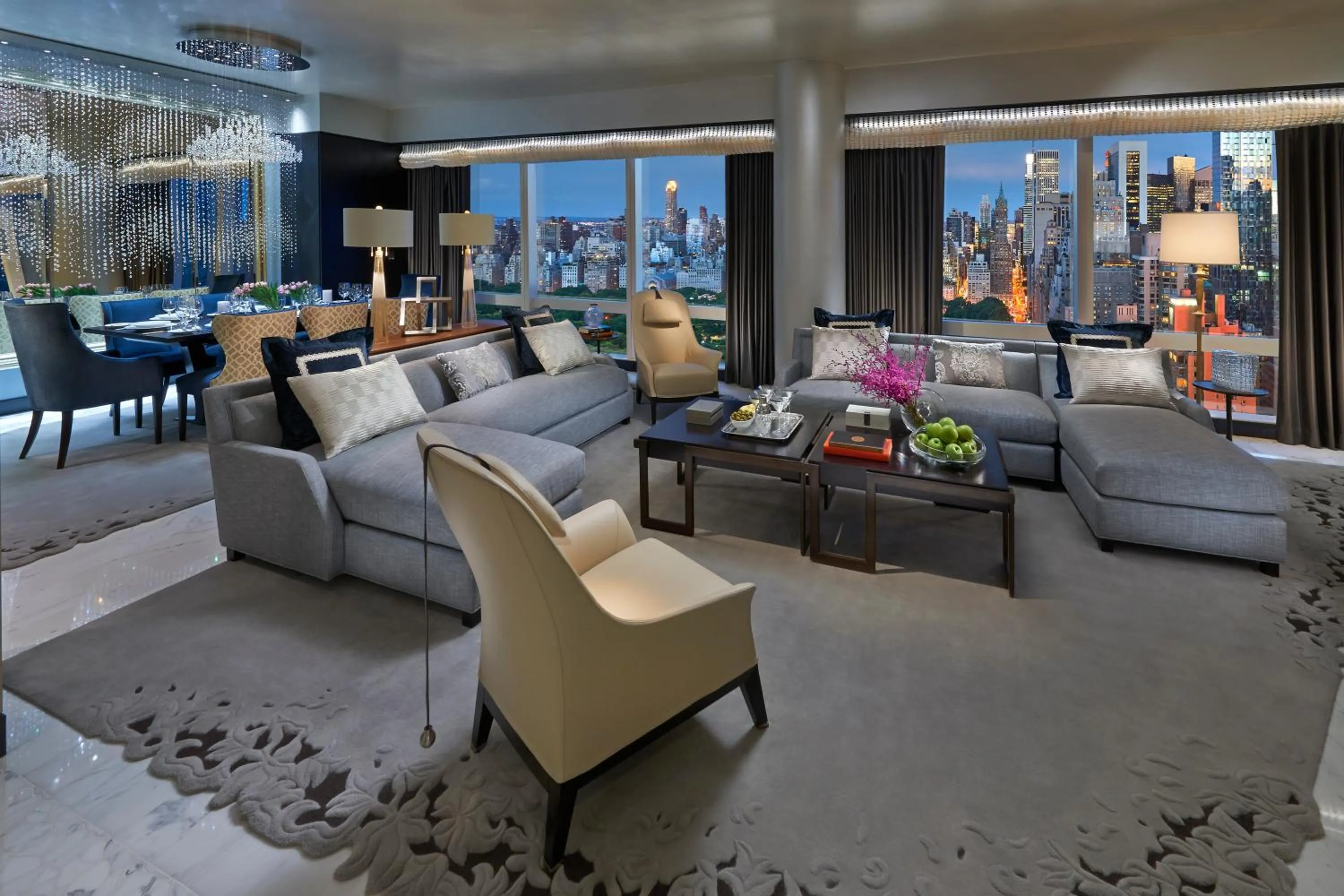 Living room in Mandarin Oriental, New York