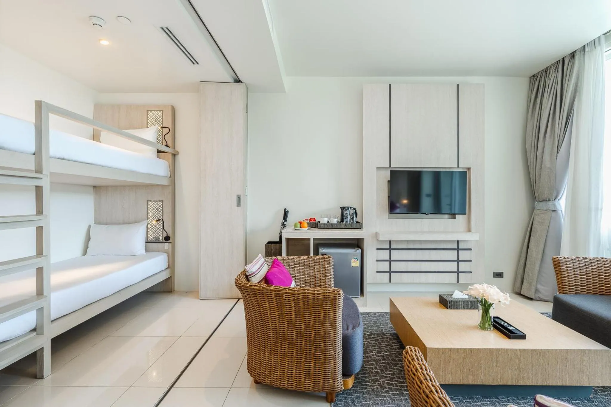 Bed in Splash Beach Resort Phuket Family-Friendly Water Park Resort Near Phuket Airport