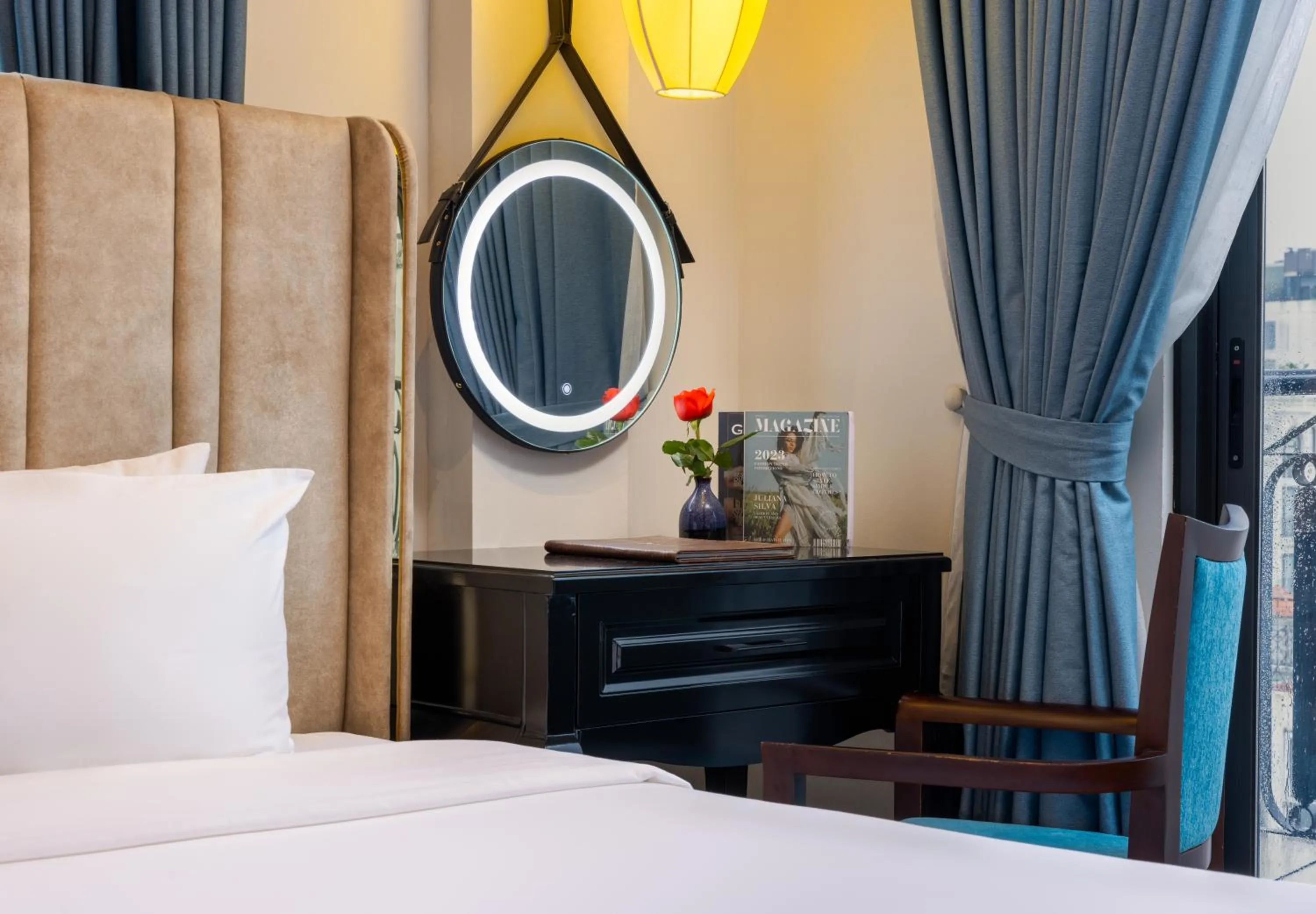 Seating area, Bed in Golden Legend Boutique Hotel