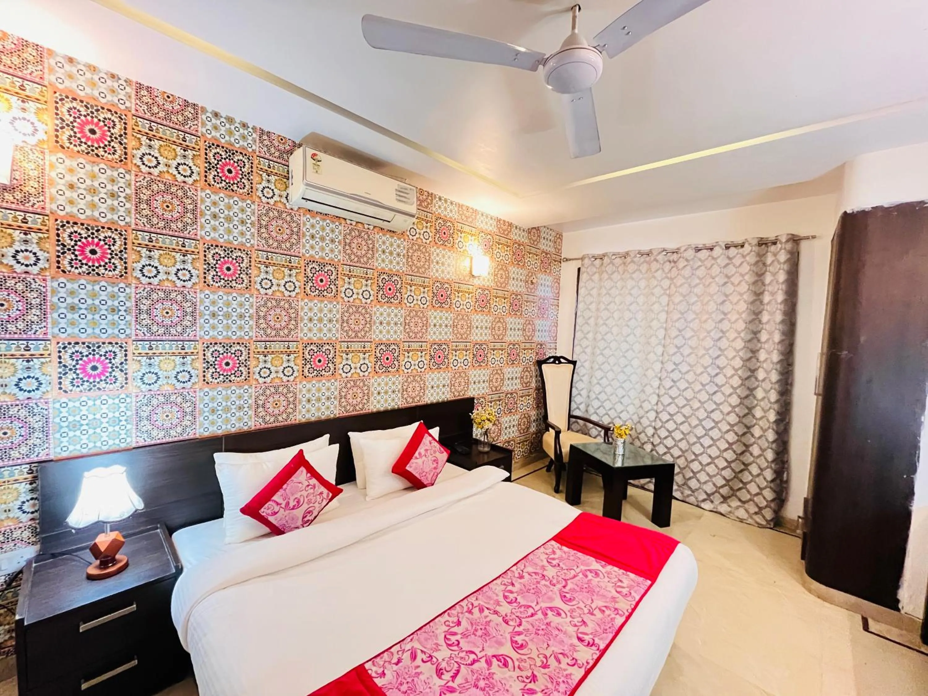 fireplace, Bed in Hotel Dayal Regency near IMT Chowk Manesar, Manesar