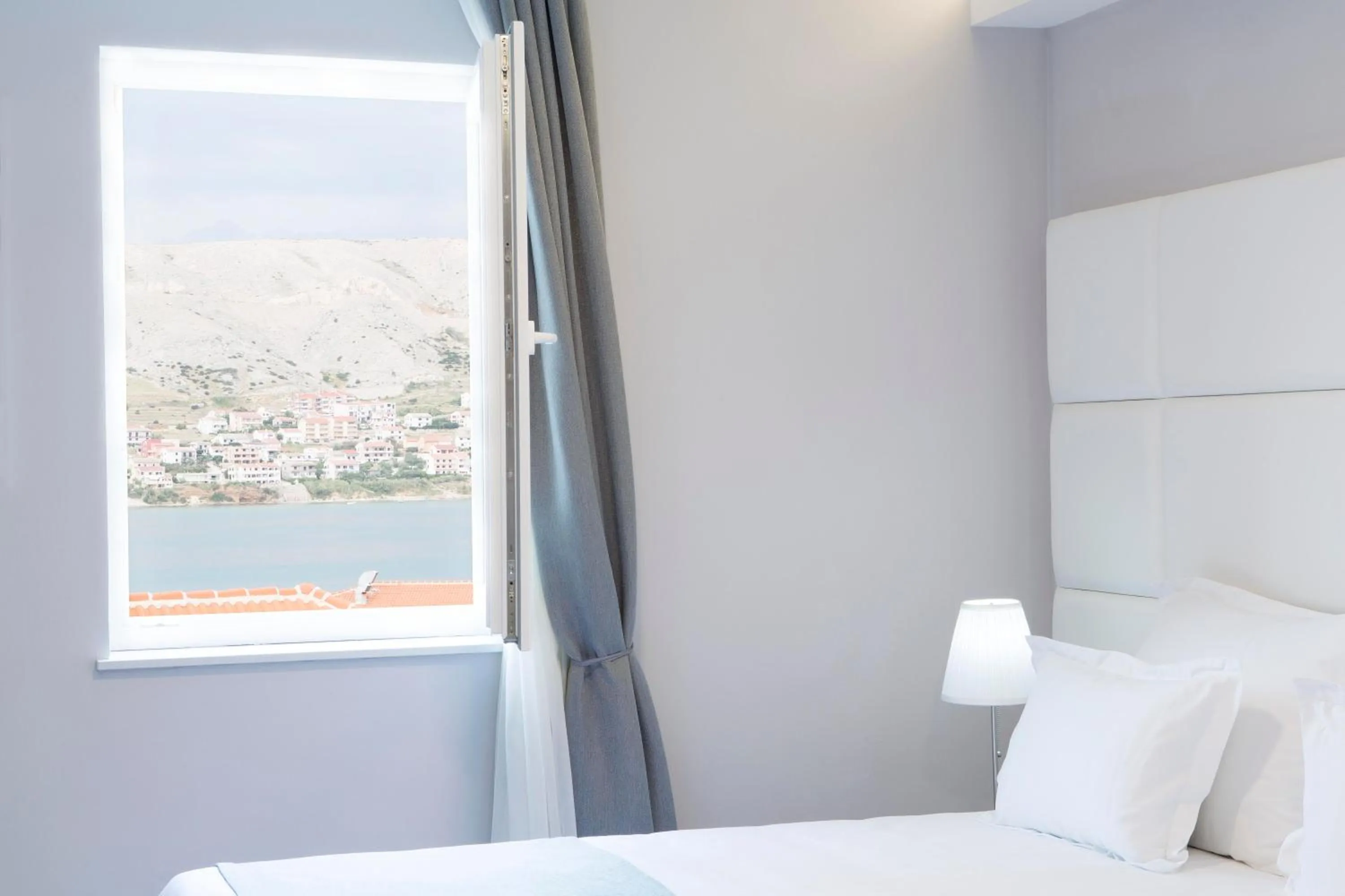 Balcony/Terrace, Bed in Boutique Hotel Intermezzo - Pag centre