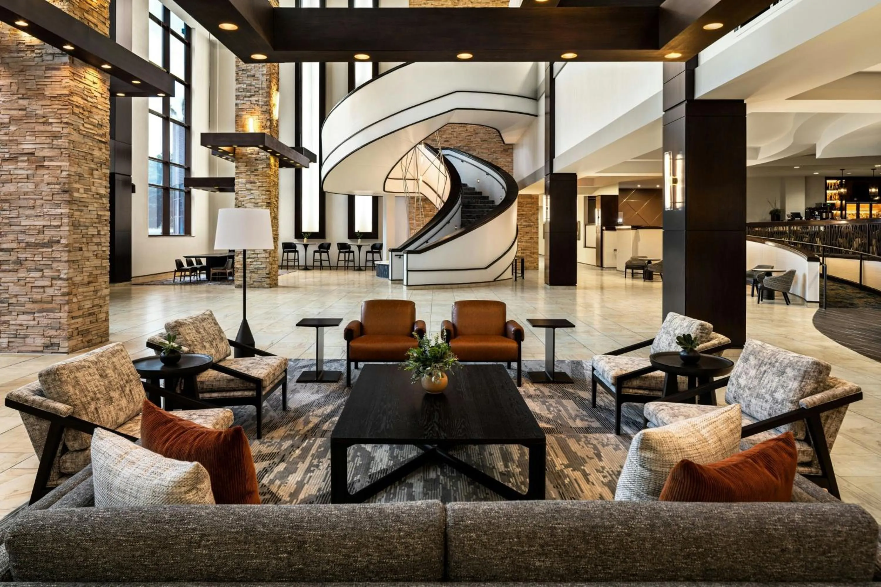 Lobby or reception in Marriott Bloomington Normal Hotel and Conference Center