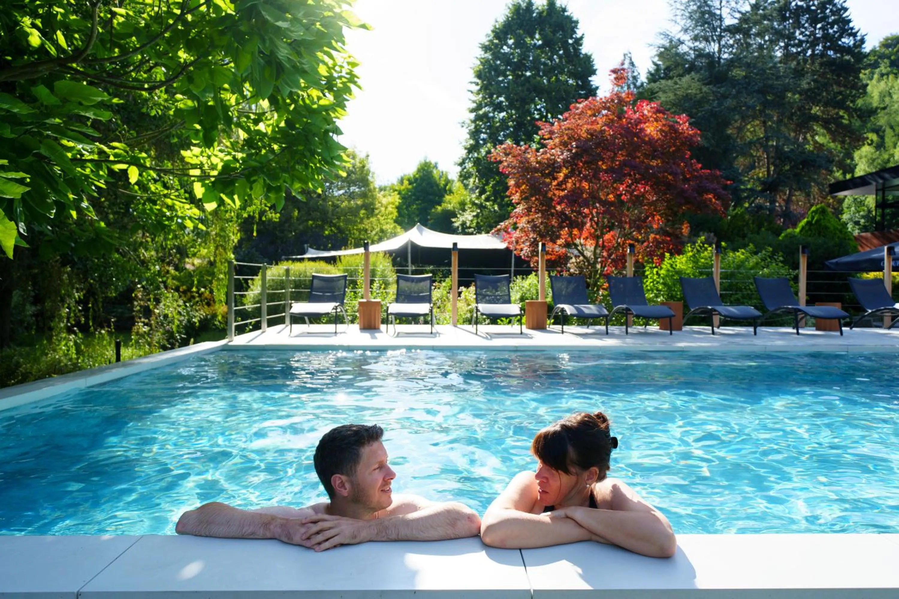 Pool view in Hostellerie La Claire Fontaine, Logis hôtels & Spa