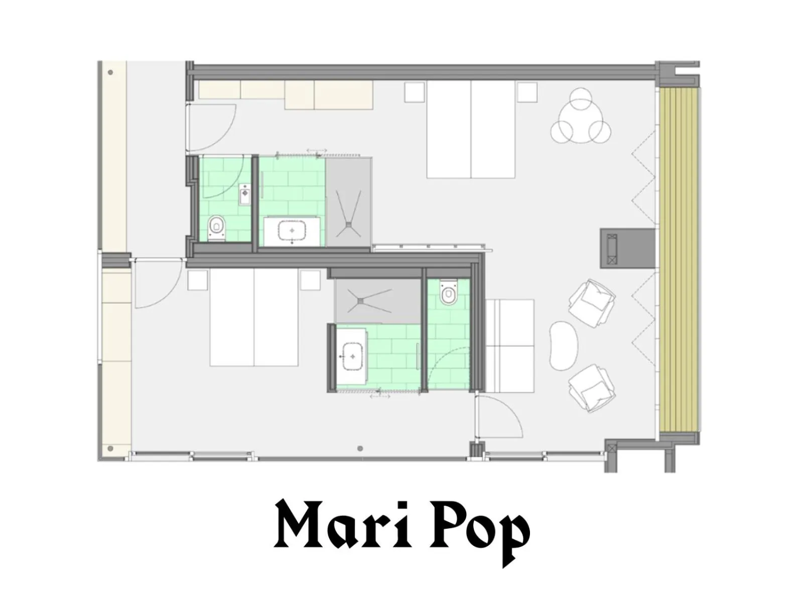 Floor plan in Mari Pop Hotel