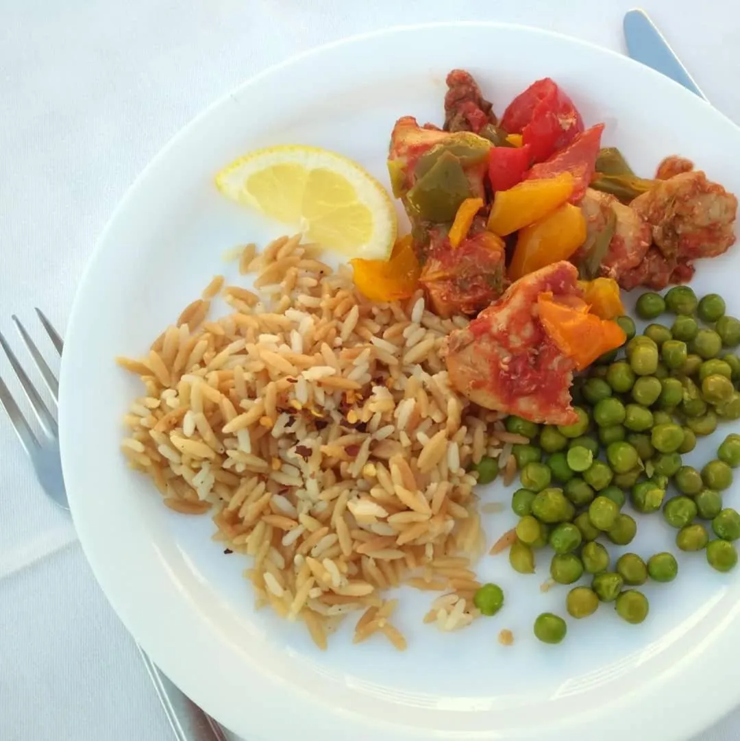 Food close-up in Pylea Beach Hotel
