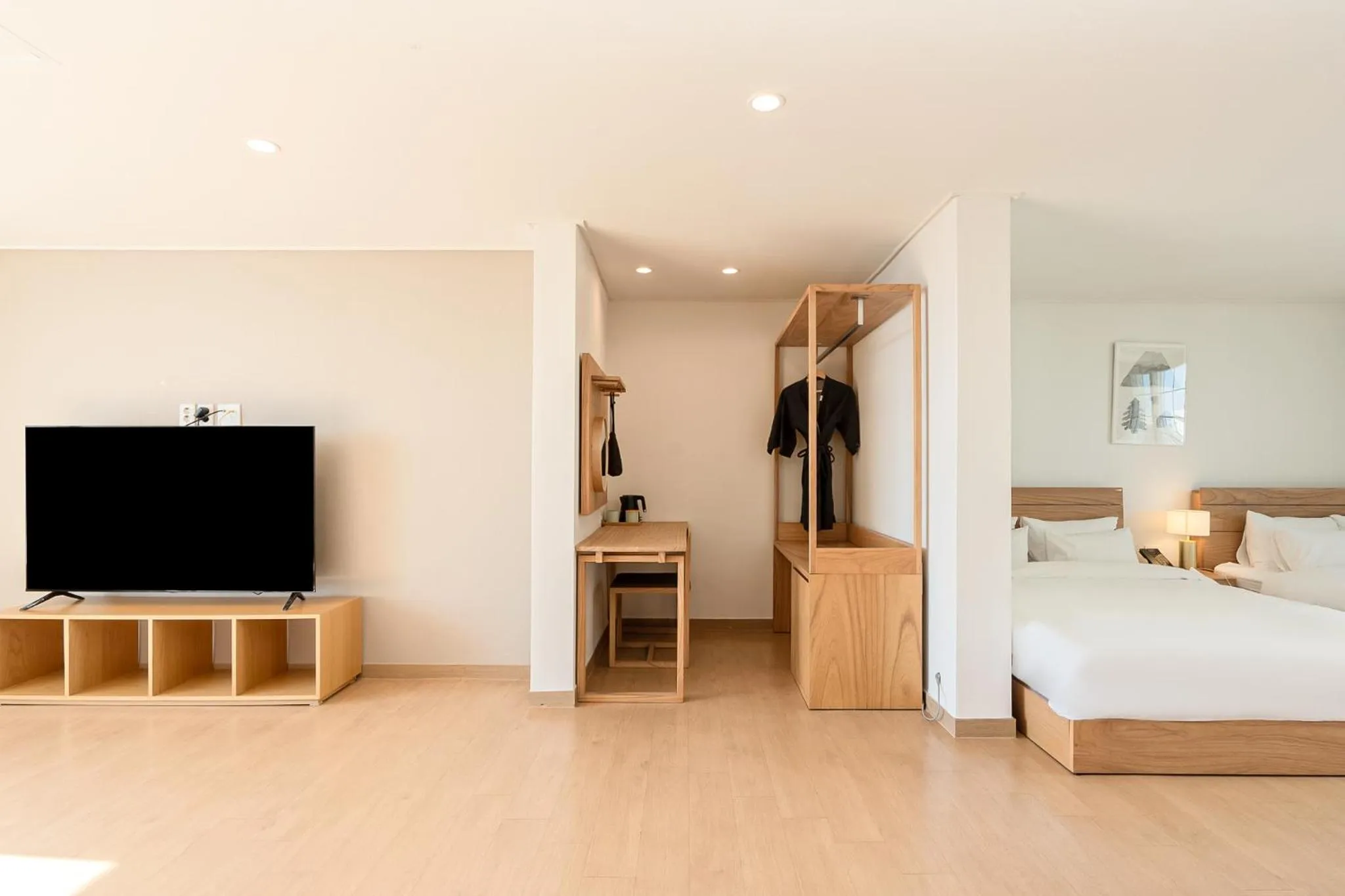 Bed in Heyy Seogwipo Hotel