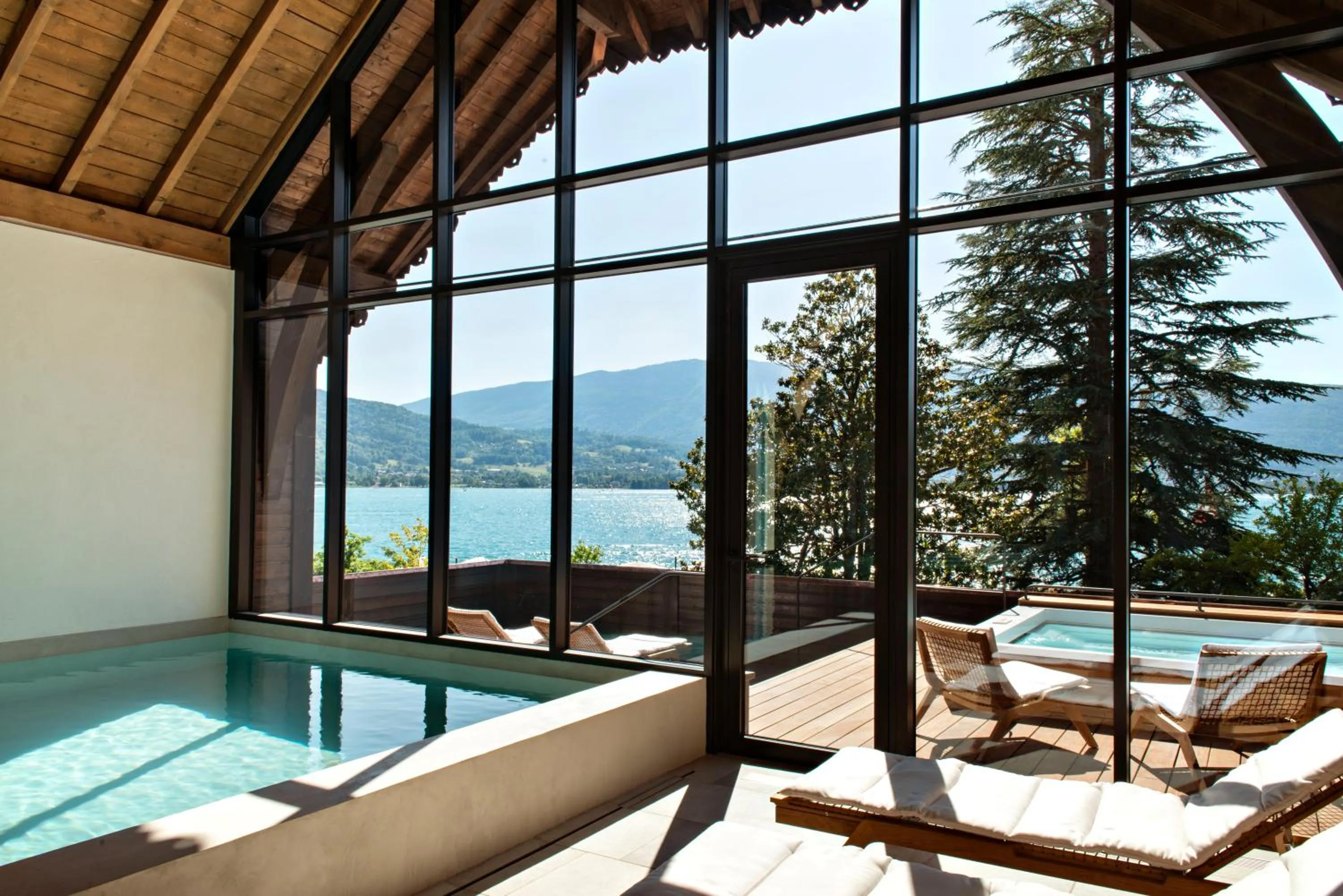 Swimming pool in Auberge Du Père Bise - Jean Sulpice