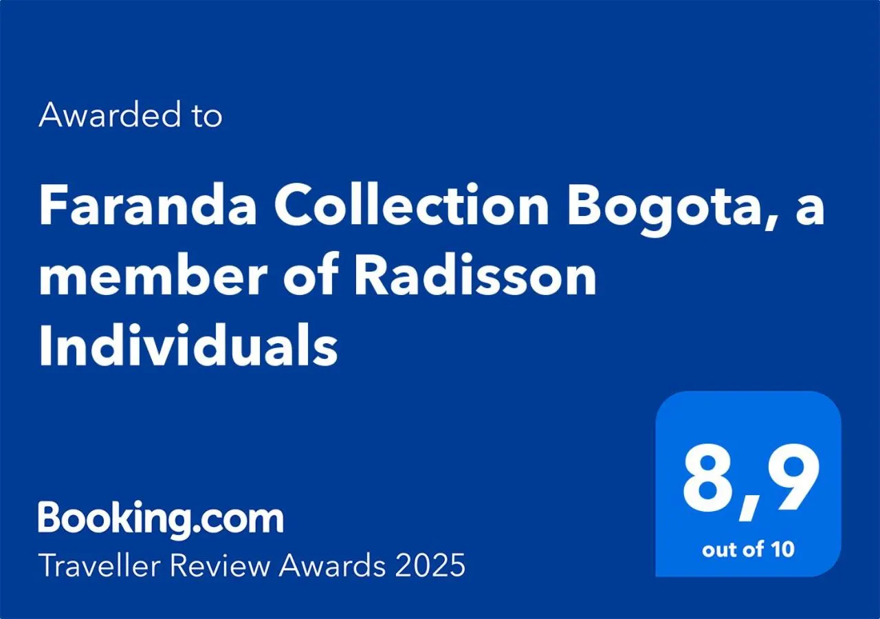 Certificate/Award in Faranda Collection Bogota, a member of Radisson Individuals