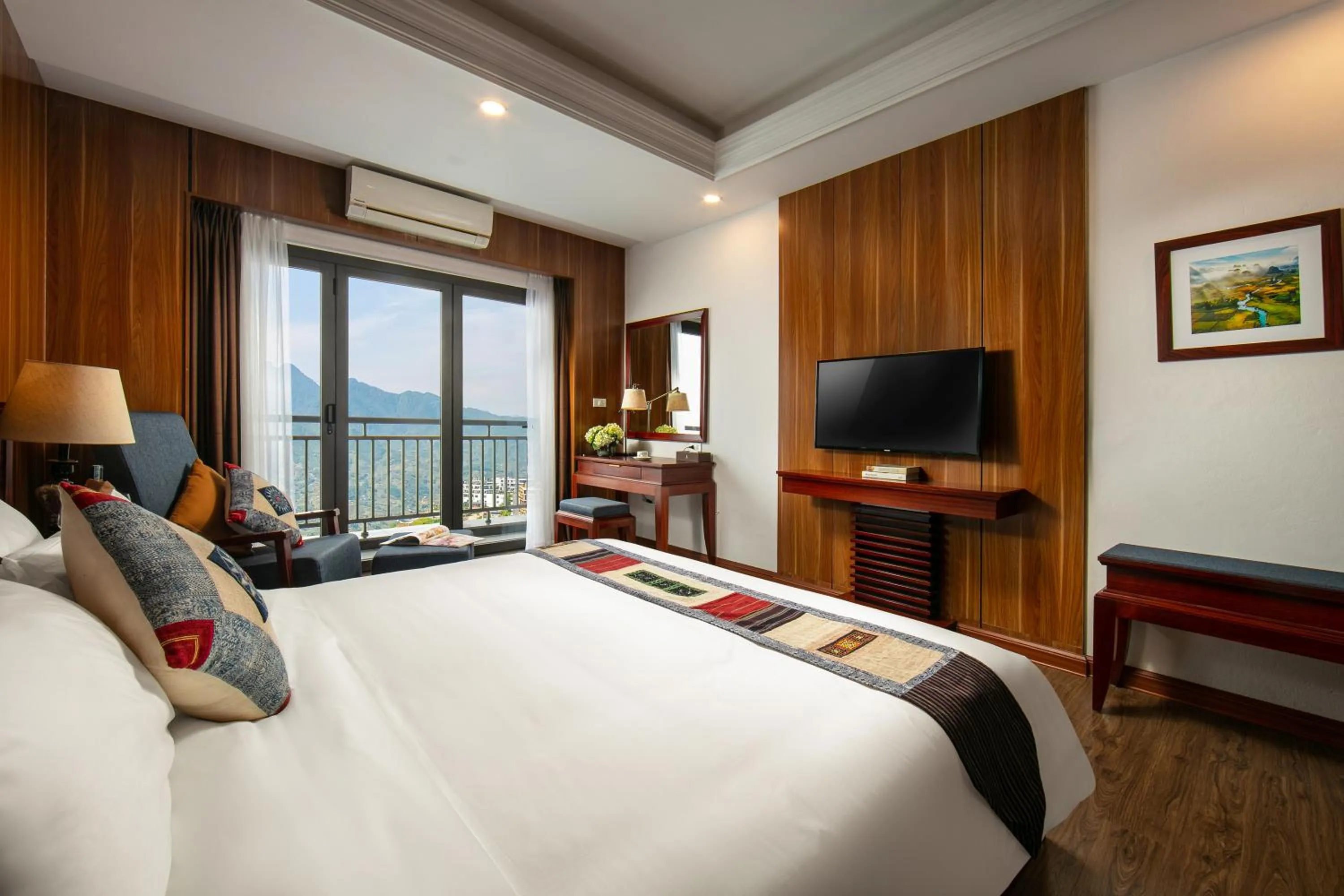 Bed in Bamboo Sapa Hotel