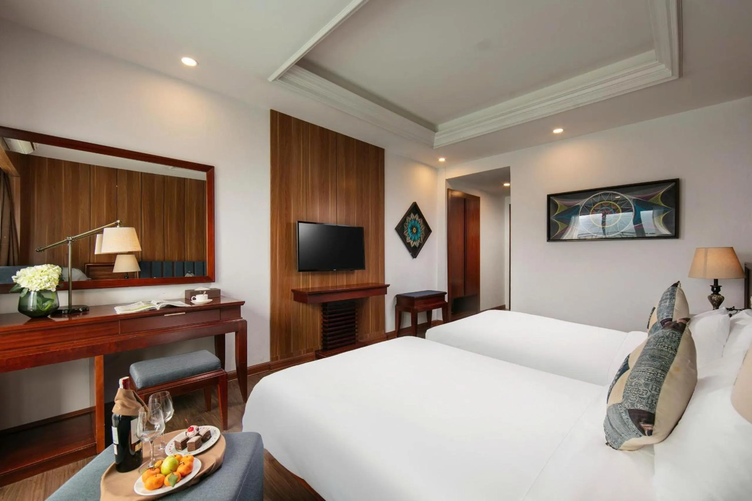 Bed in Bamboo Sapa Hotel