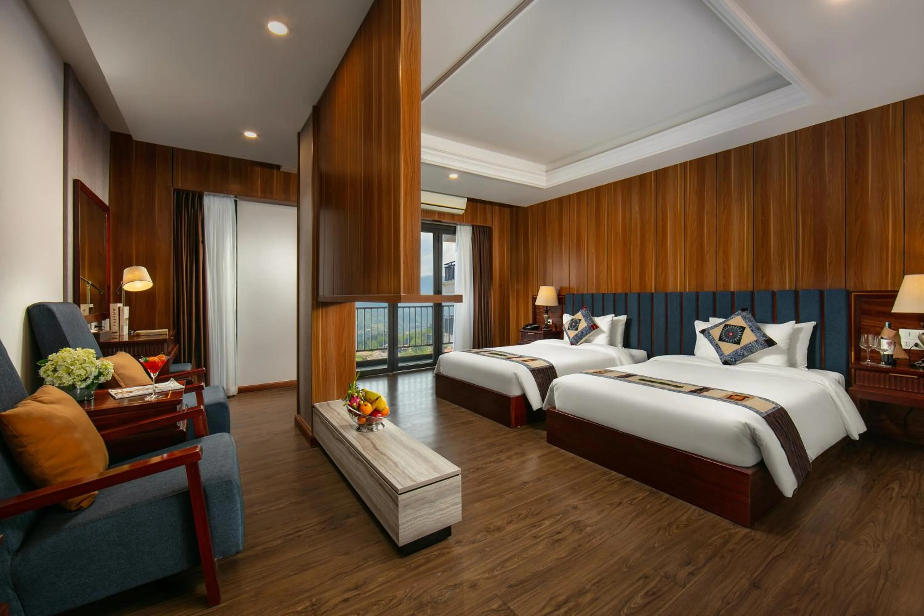 Bed in Bamboo Sapa Hotel