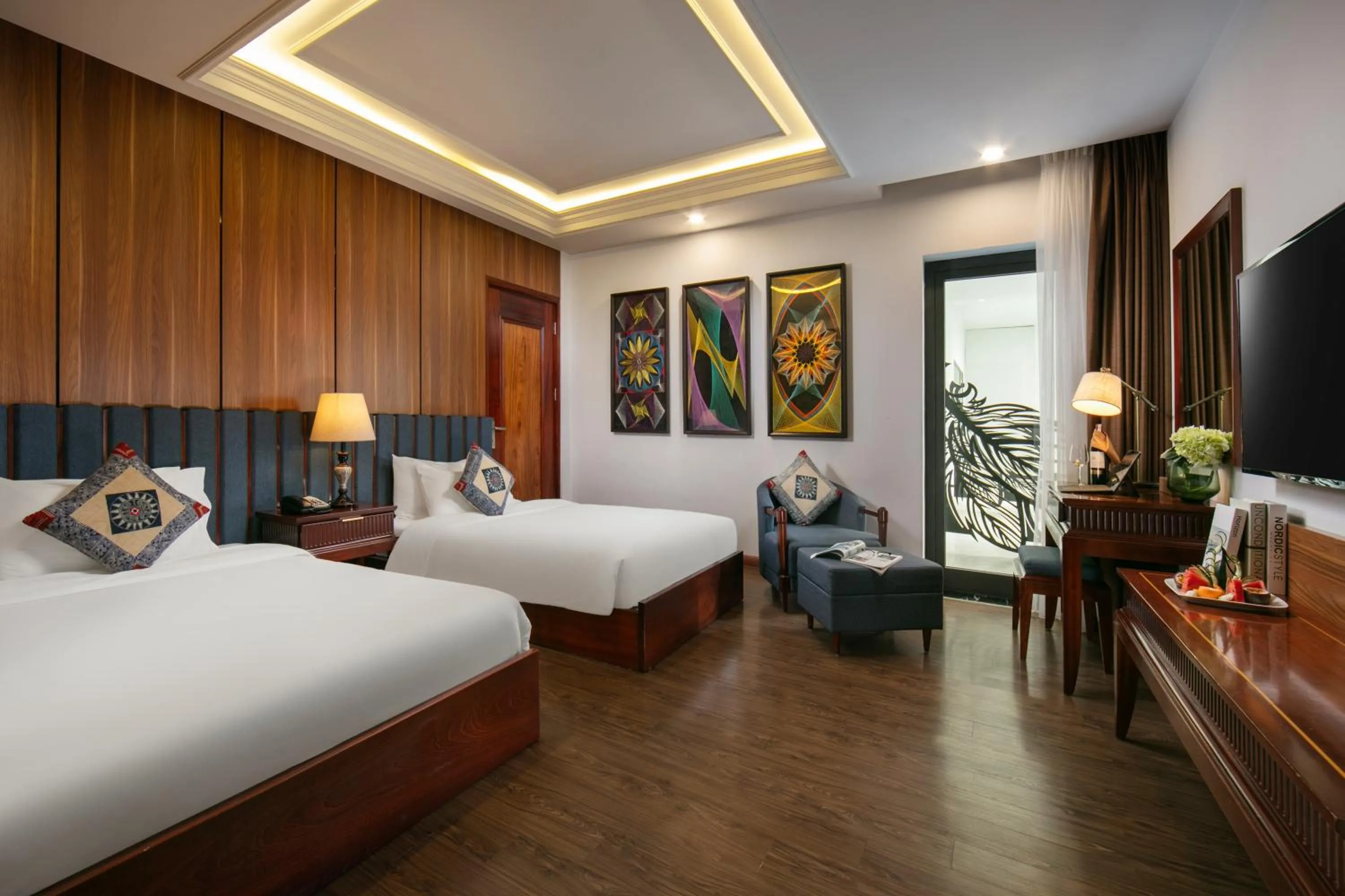 Bed in Bamboo Sapa Hotel