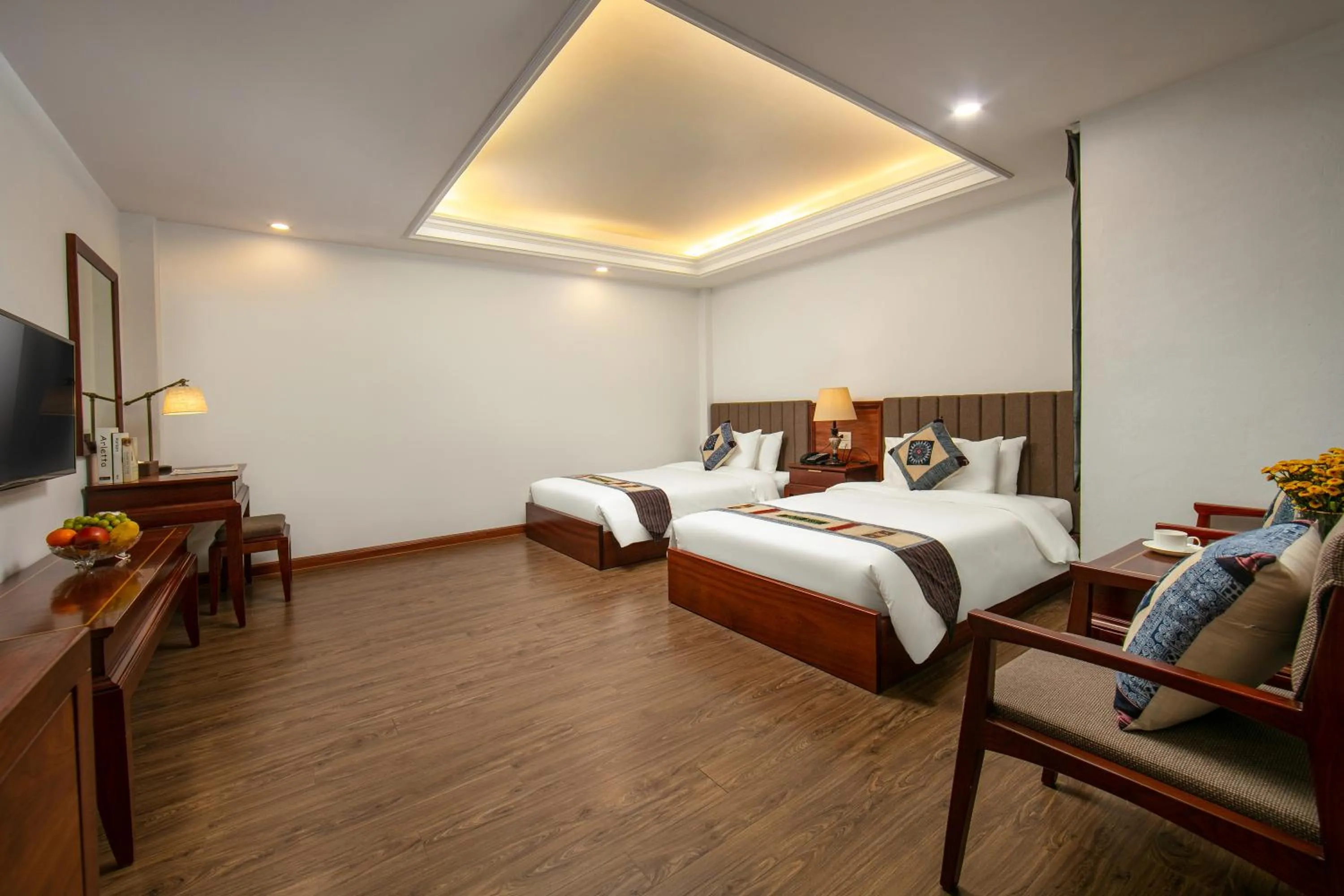 Bed in Bamboo Sapa Hotel