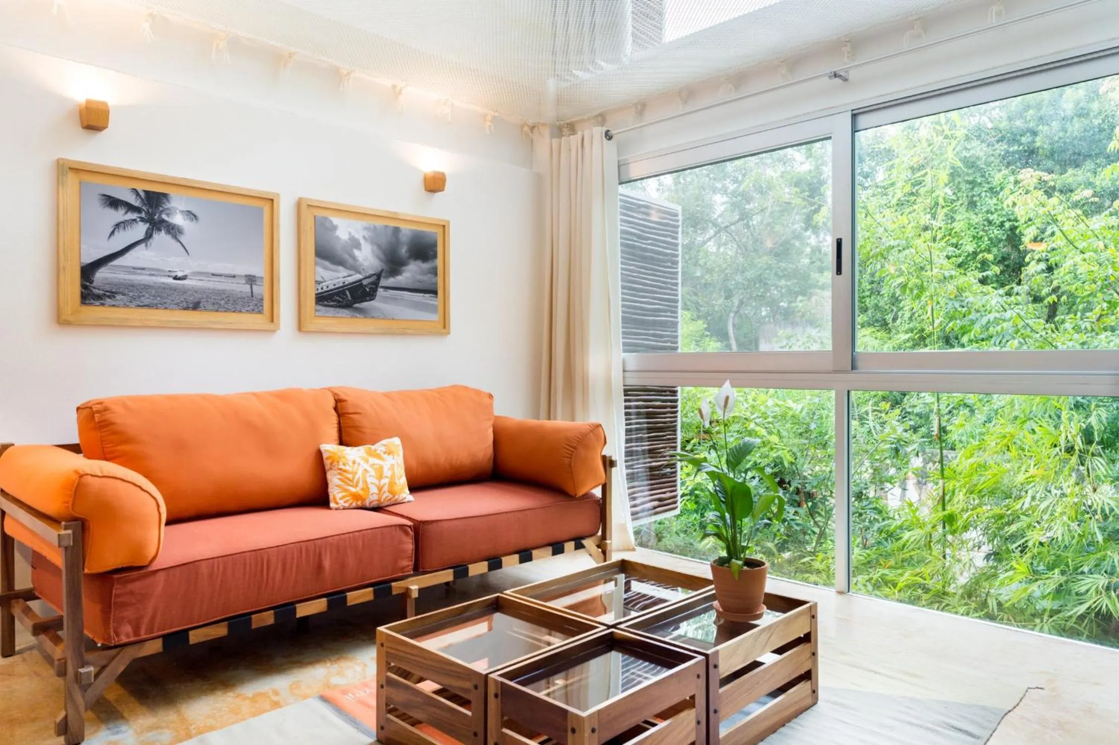 Living room in Casa de Piedra Tulum