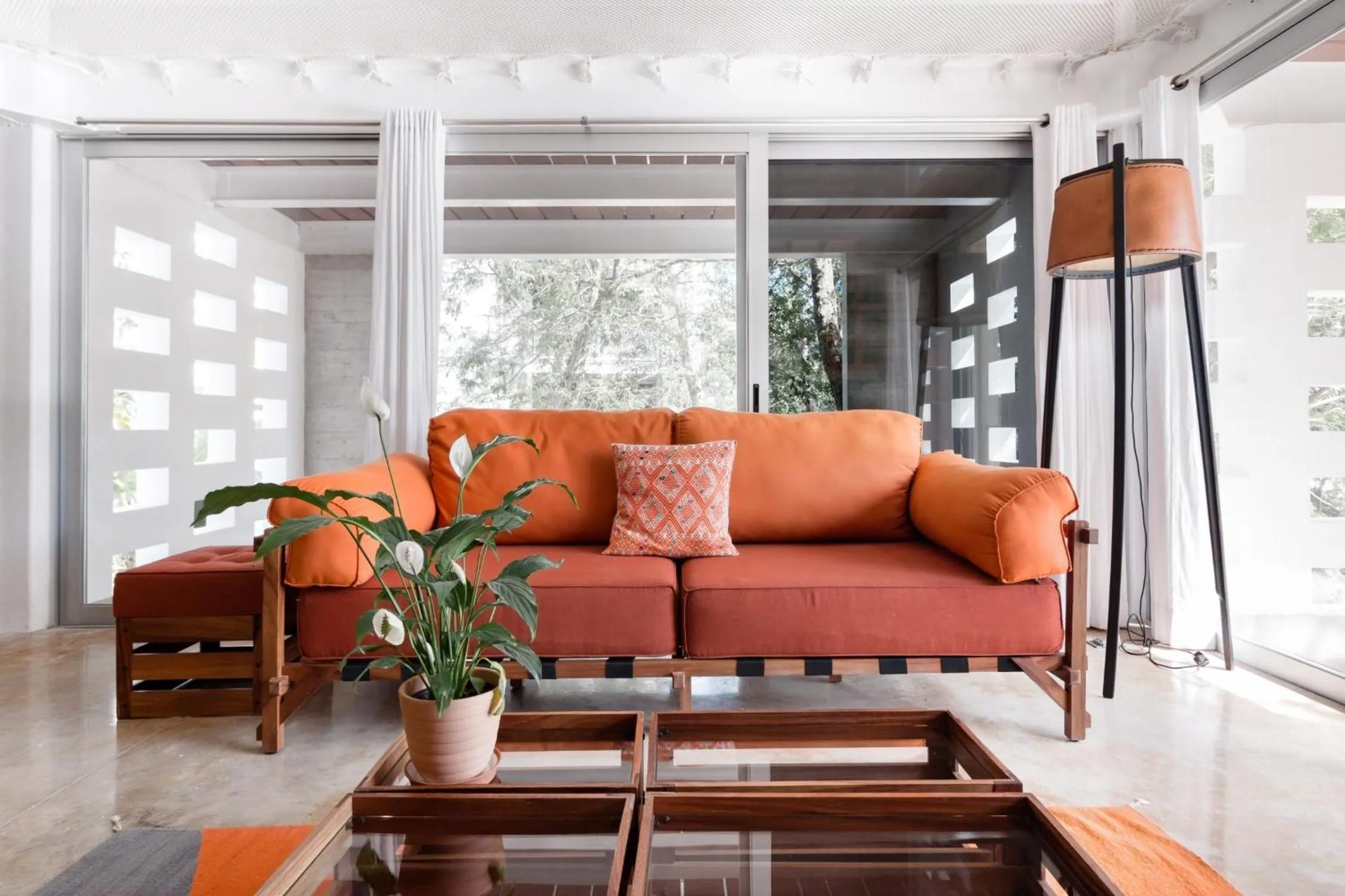 Living room in Casa de Piedra Tulum