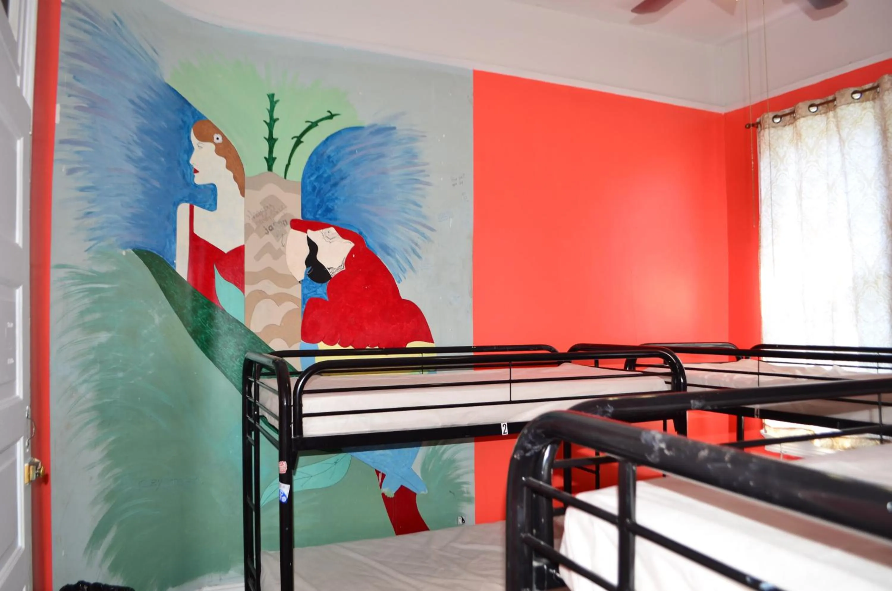 Decorative detail, Bed in India House Hostel