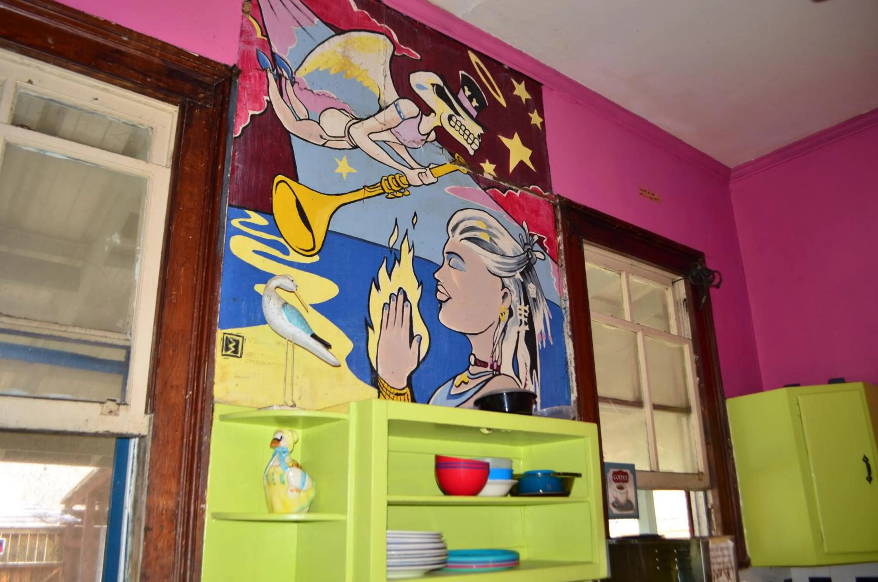 Decorative detail in India House Hostel