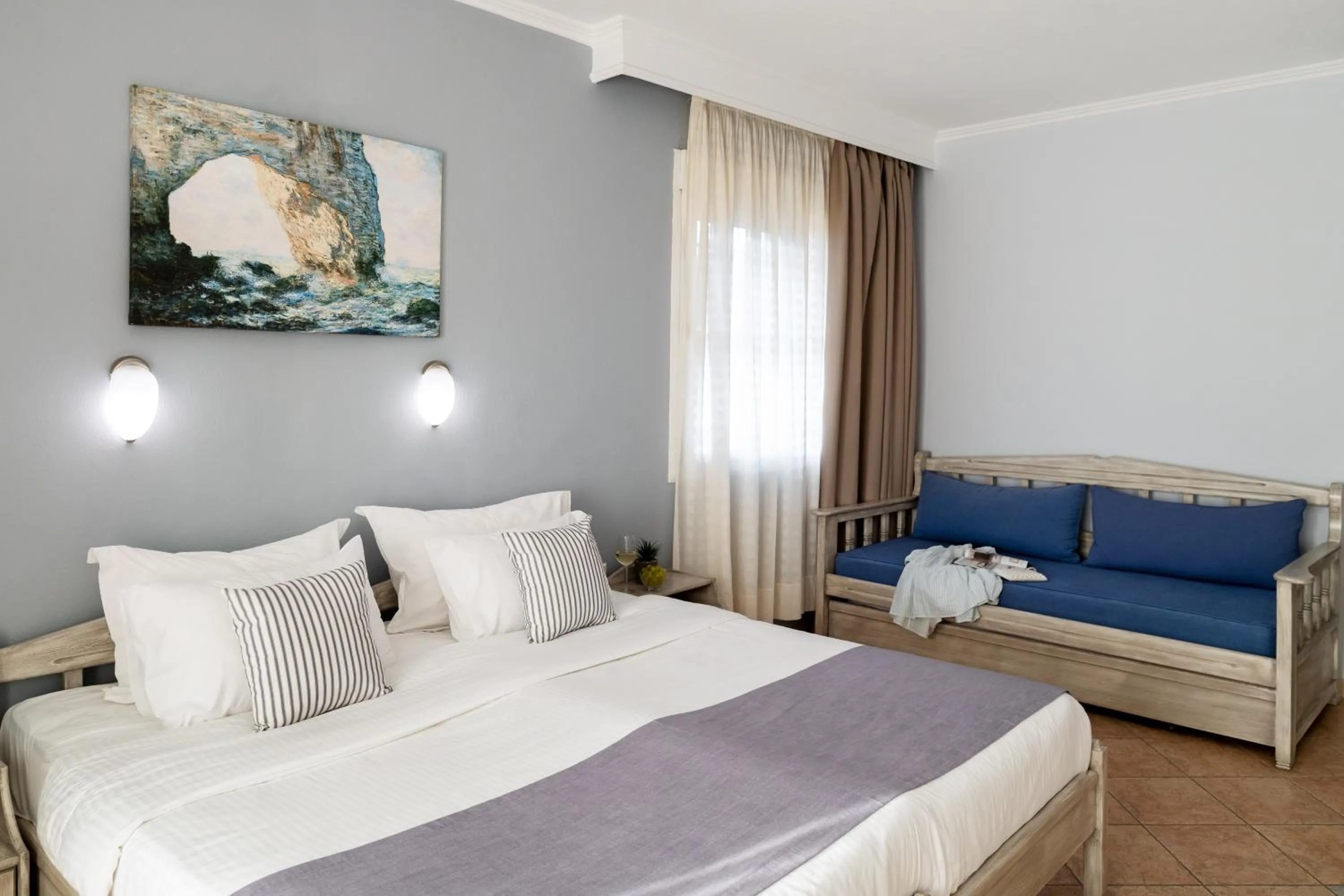 Bed in Hotel Sirines Complex