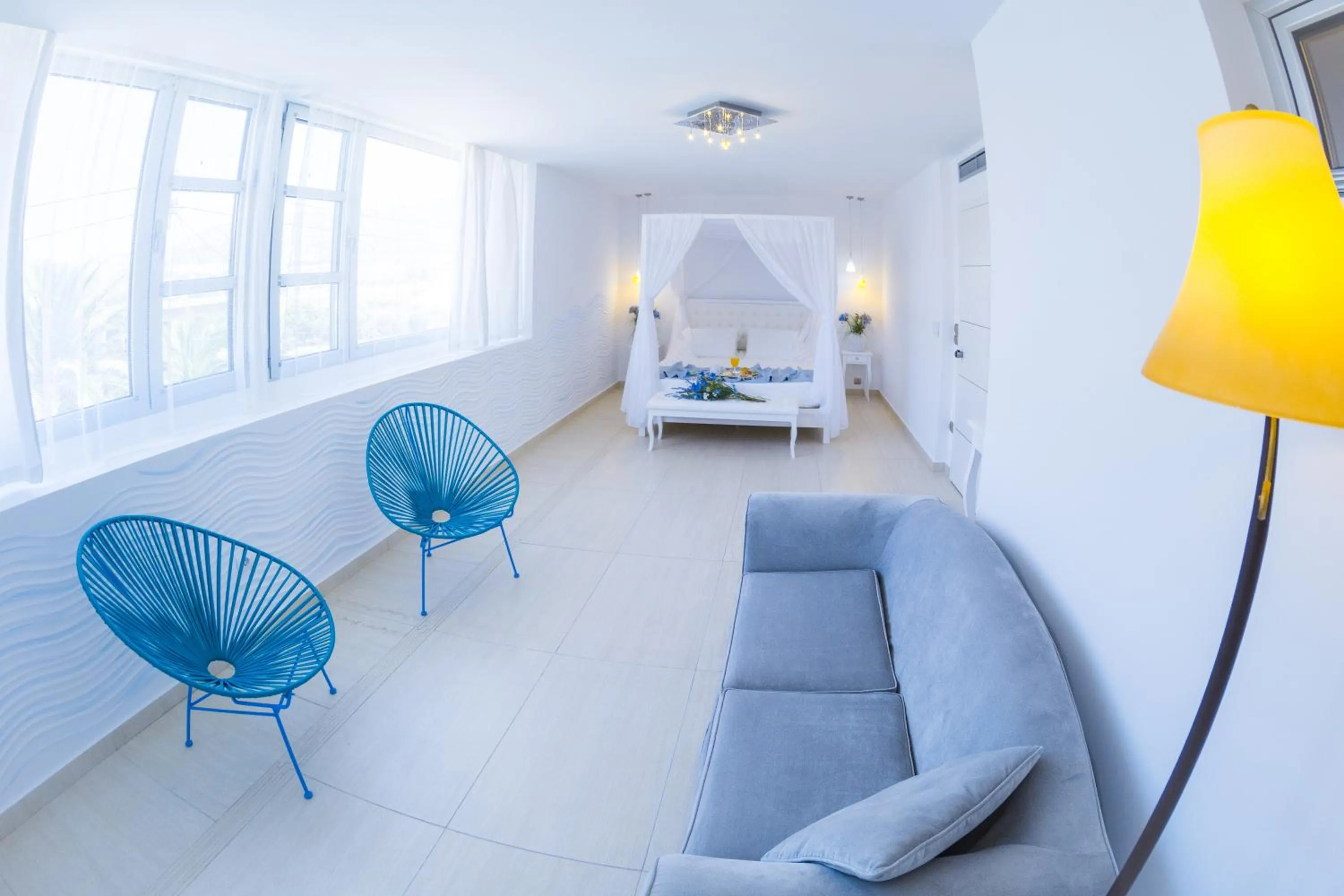 Balcony/Terrace, Bed in Hydrele Beach Hotel & Village