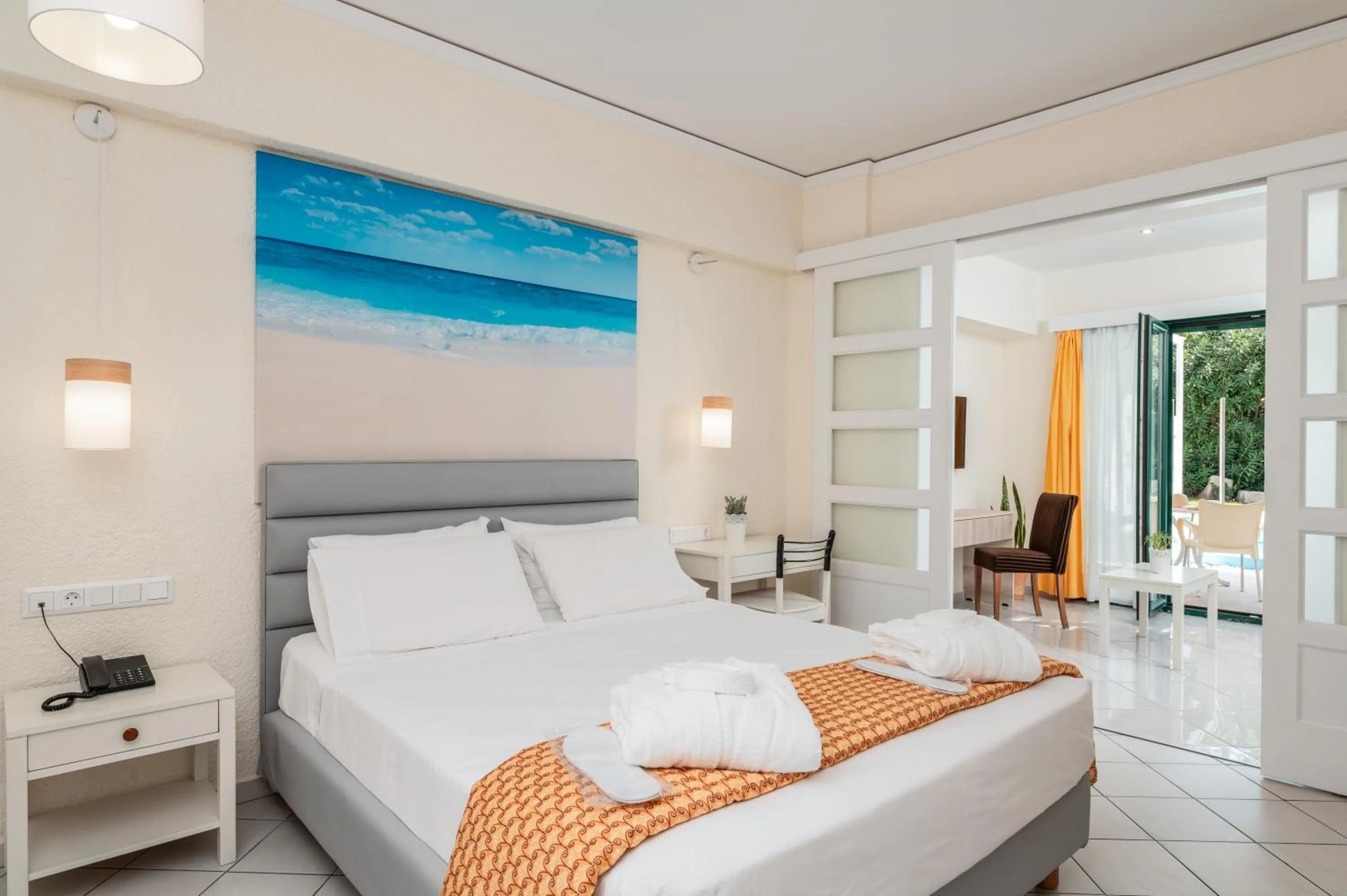 Bedroom, Bed in Hydrele Beach Hotel & Village