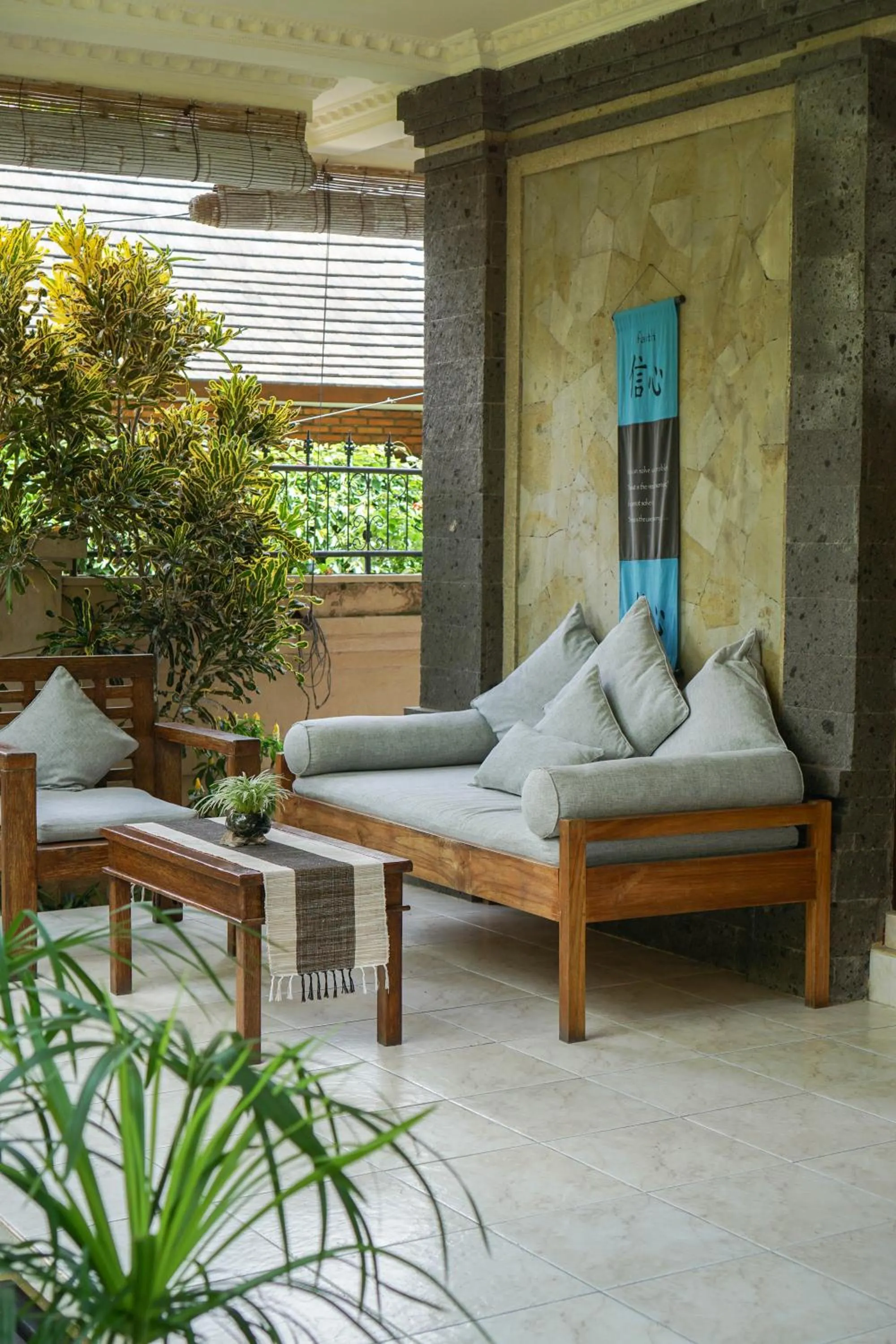 Seating area in Ubud Aura Retreat