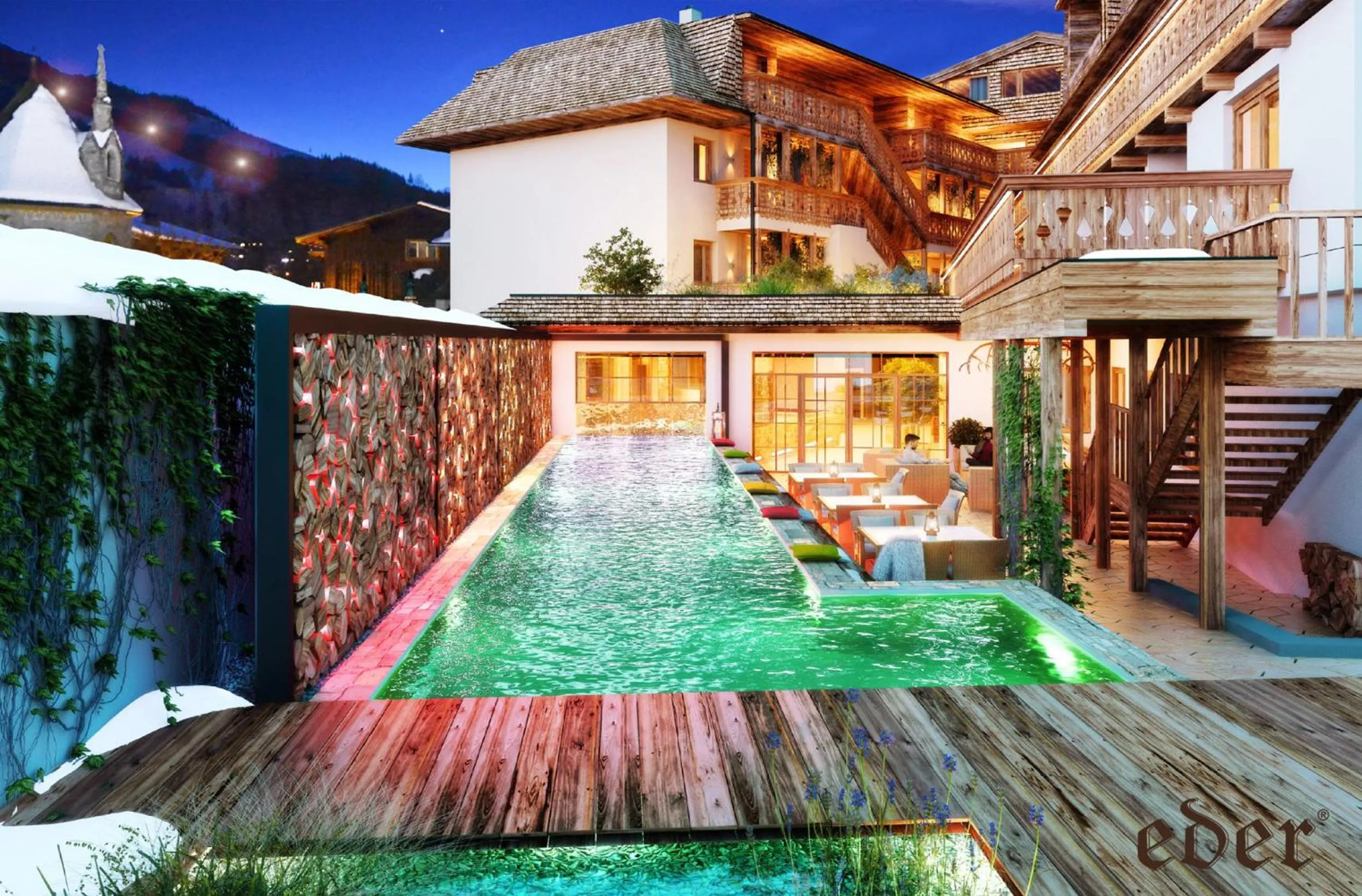 Text overlay in Lifestyle Hotel eder