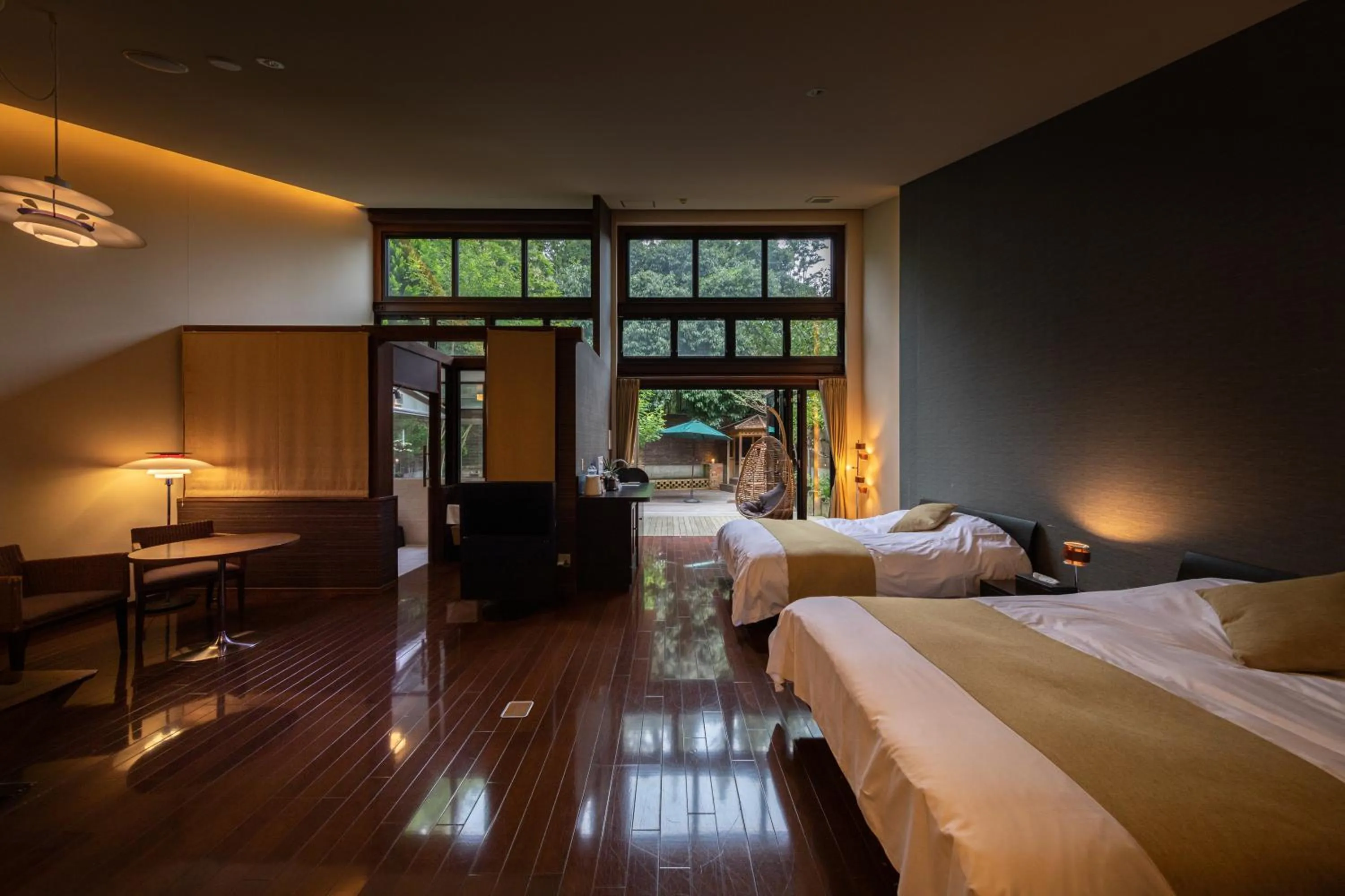 Living room, Bed in Mori no Nanakusa