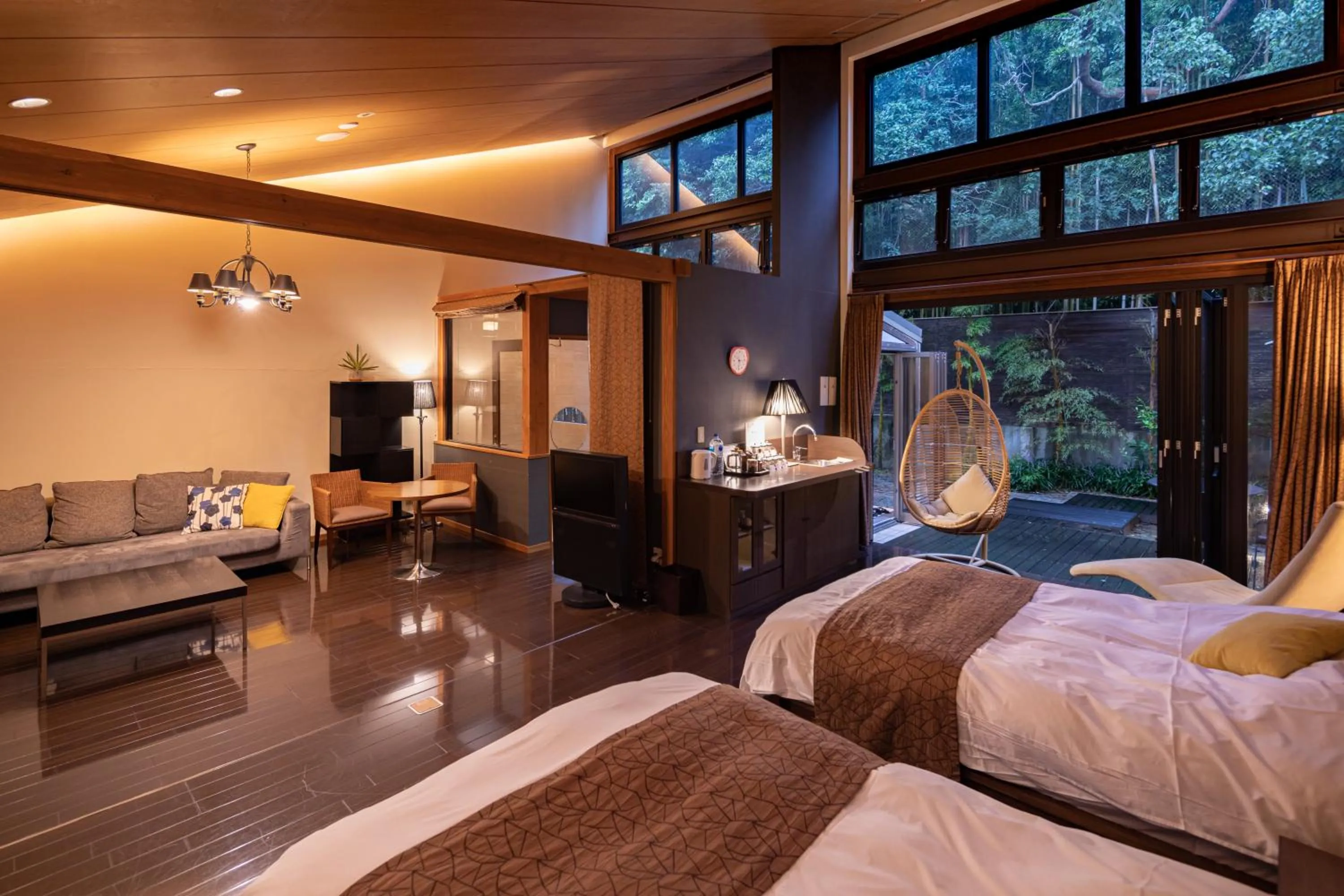 Living room, Bed in Mori no Nanakusa