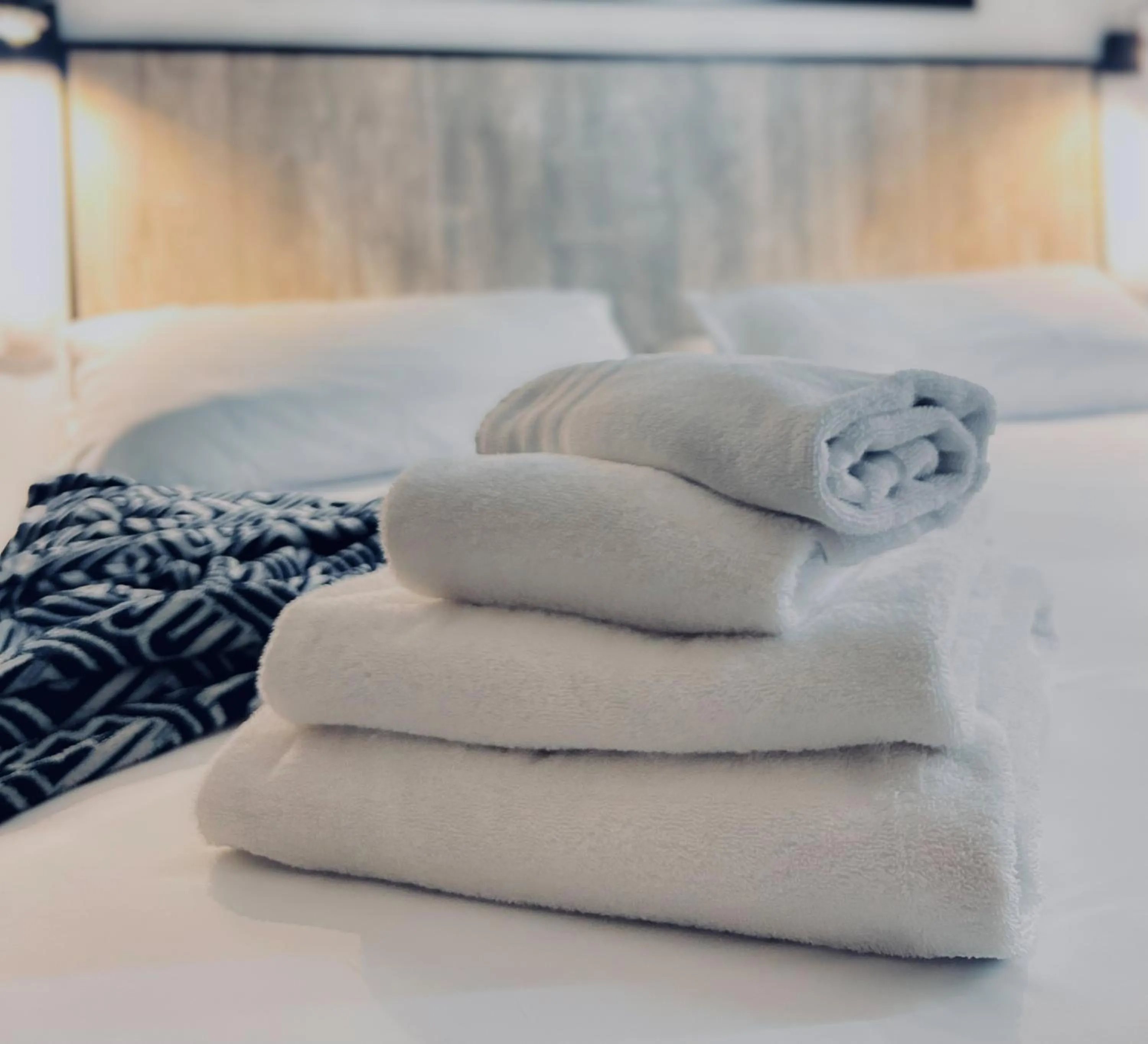 towels, Bed in Terrace Costa Hotel