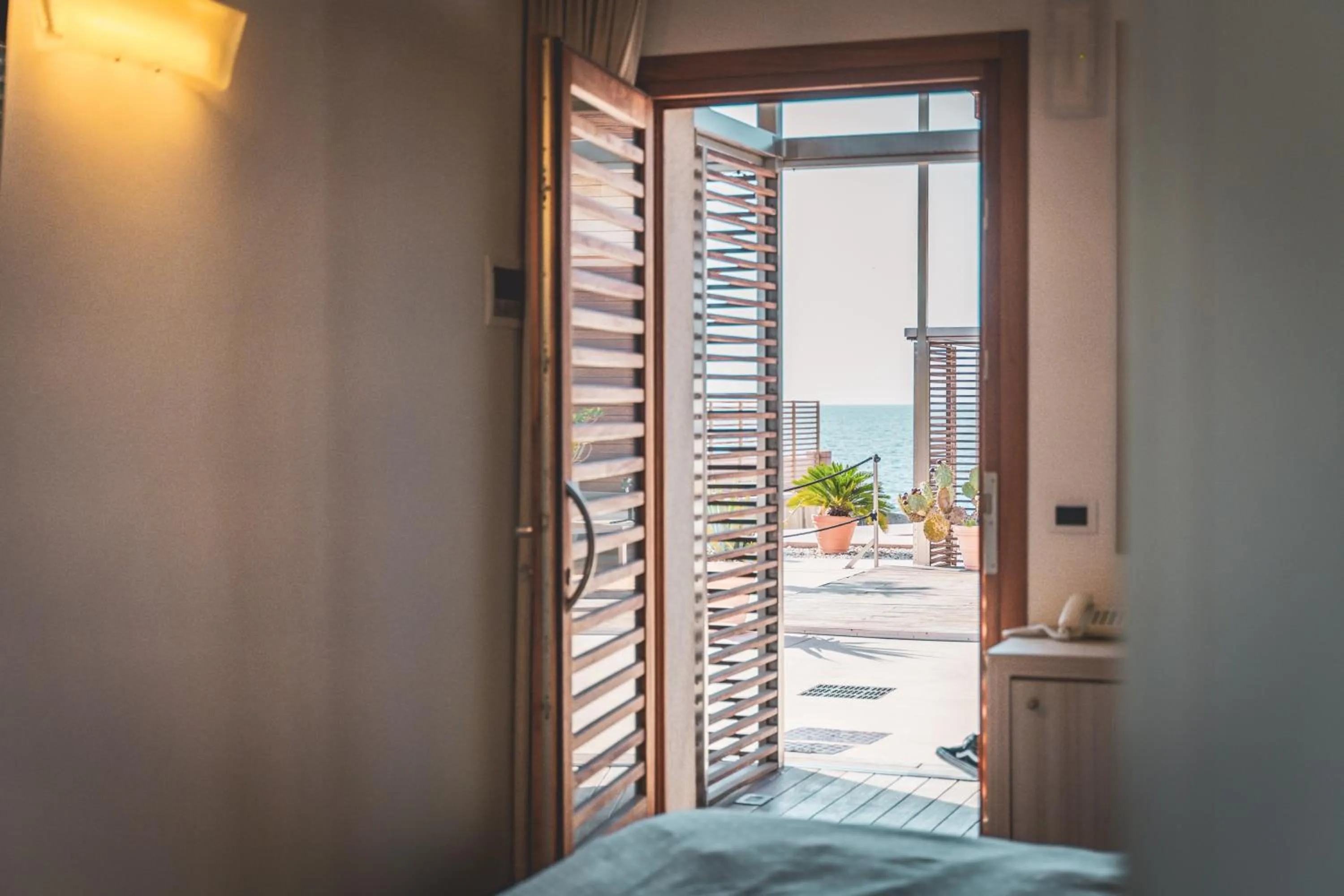 View (from property/room), Bed in Tre Merli Beach Hotel