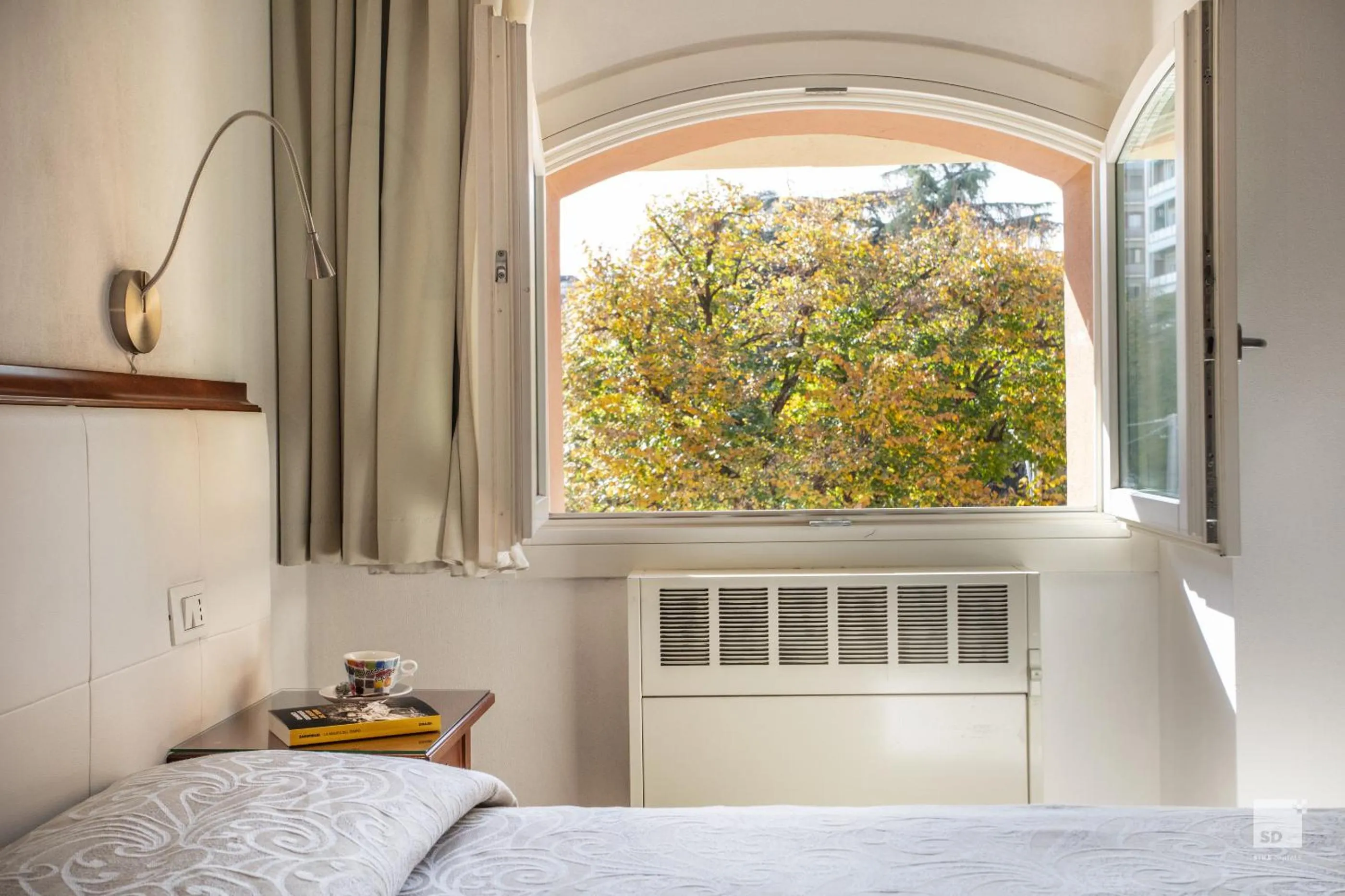 View (from property/room), Bed in Hotel Blumen Collection by GSA Hotels