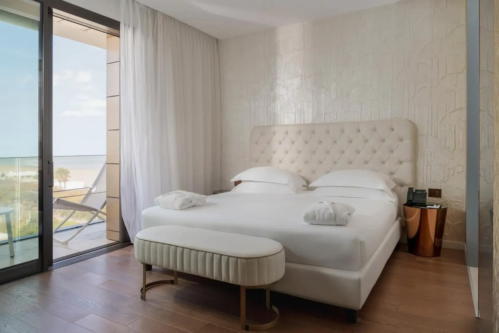 Deluxe room with balcony and side Sea View in The Promenade Luxury Wellness Hotel Deluxe room with balcony and side Sea View in The Promenade Luxury Wellness Hotel