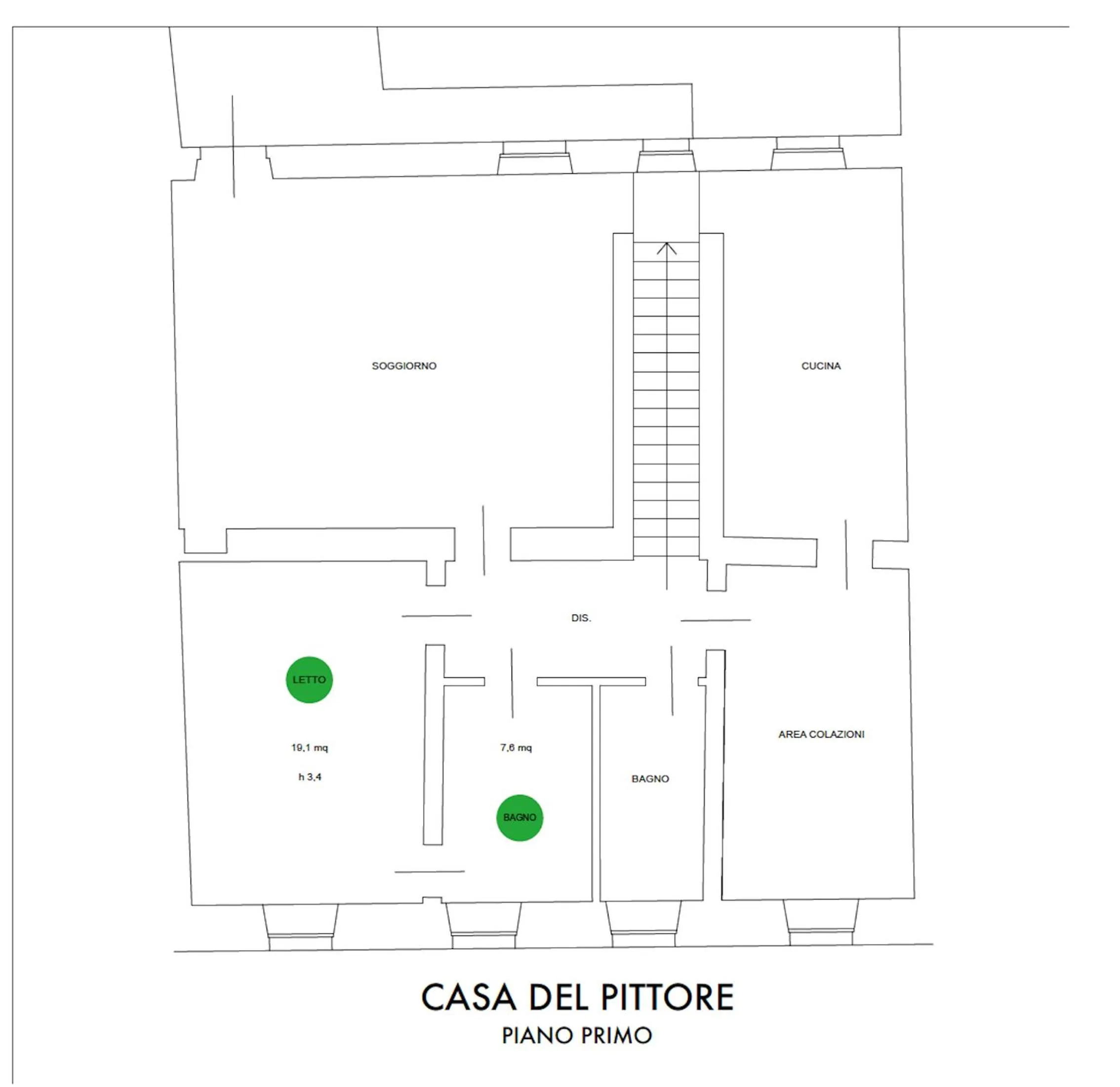 Bedroom in Casa del Pittore