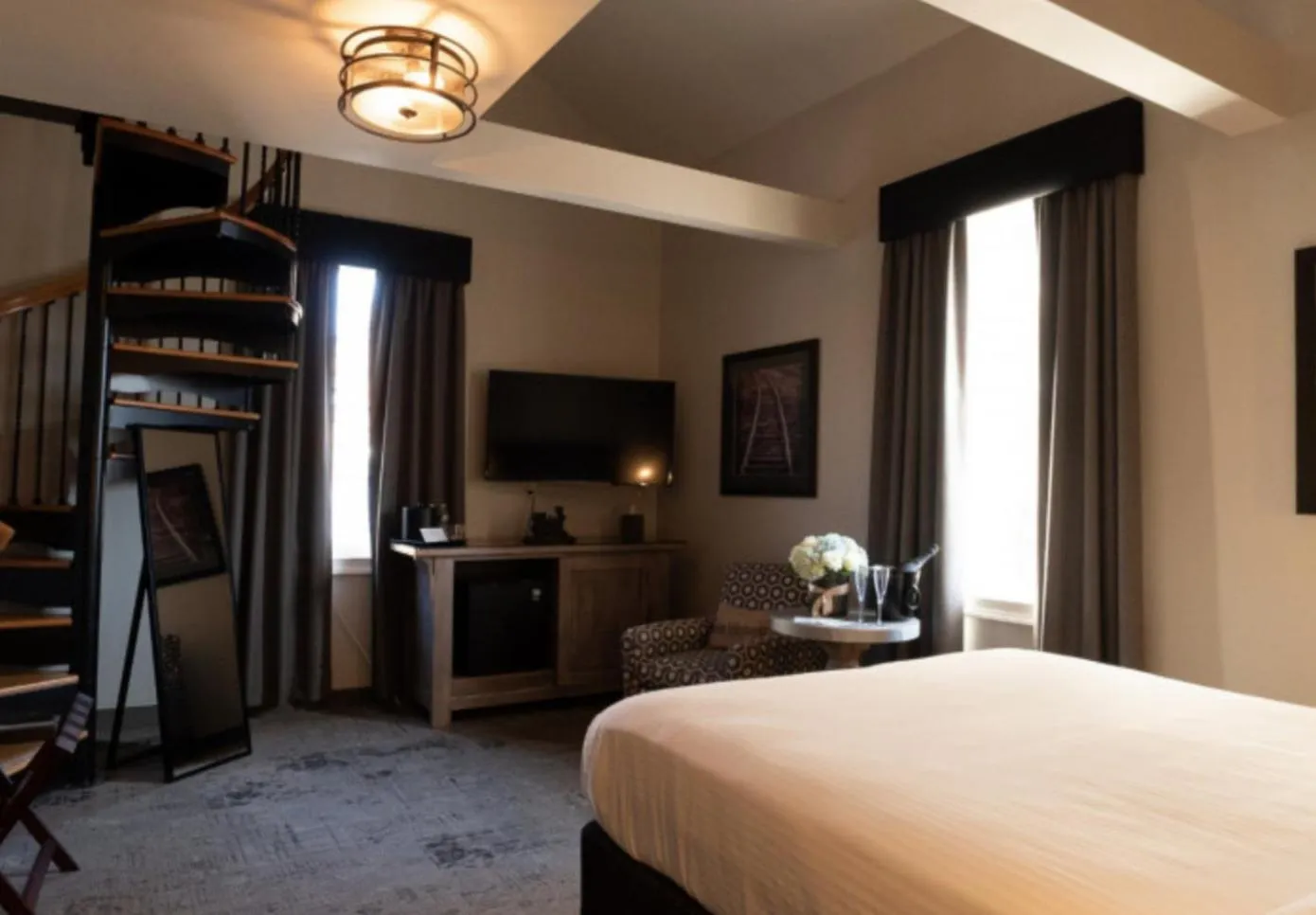 Bed in The Railroad Inn