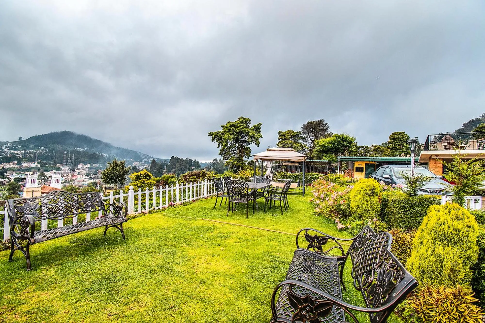 Seating area in Via St Clouds - Nr Government Botanical Garden