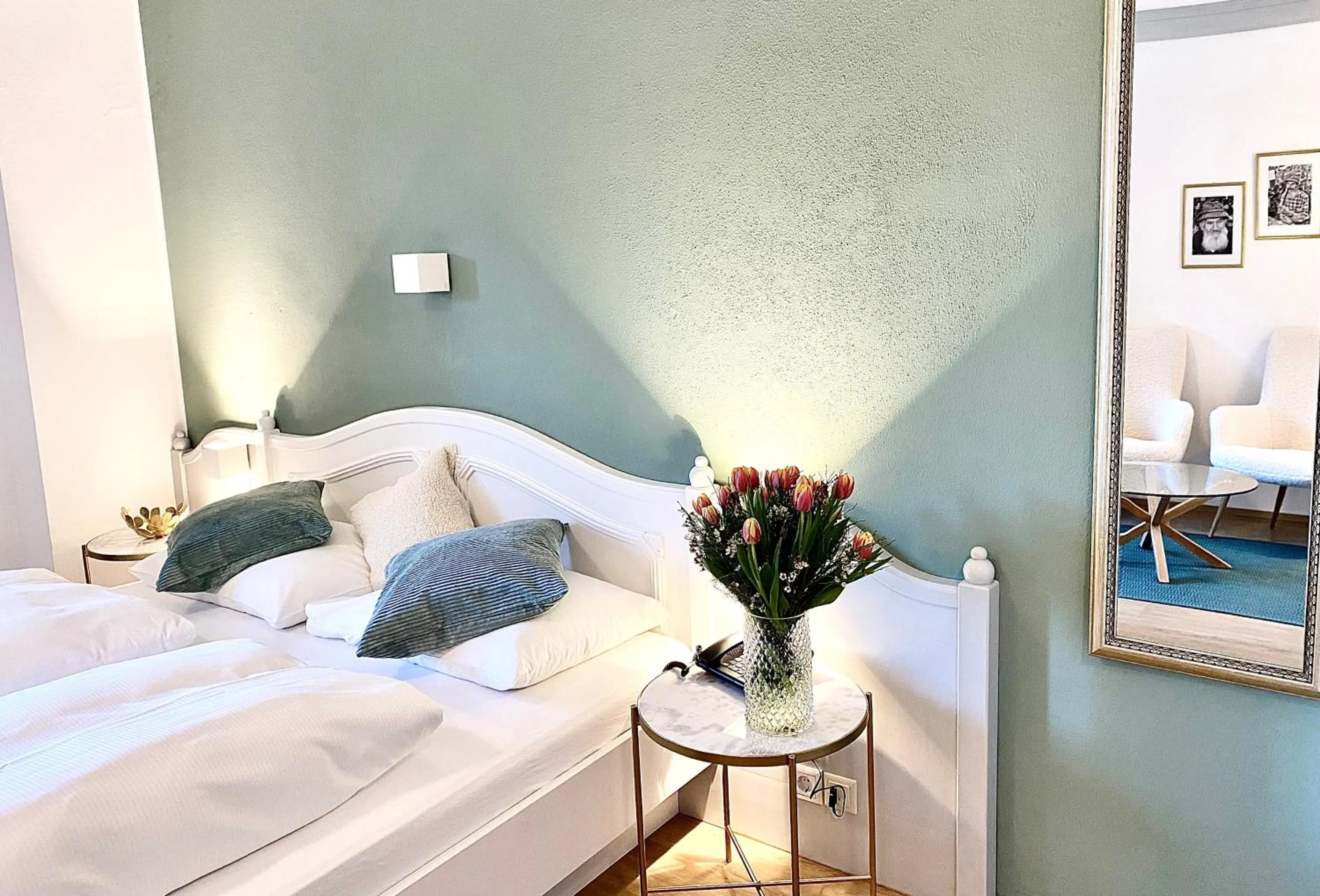 Bed in Boutiquehotel Hubertushof