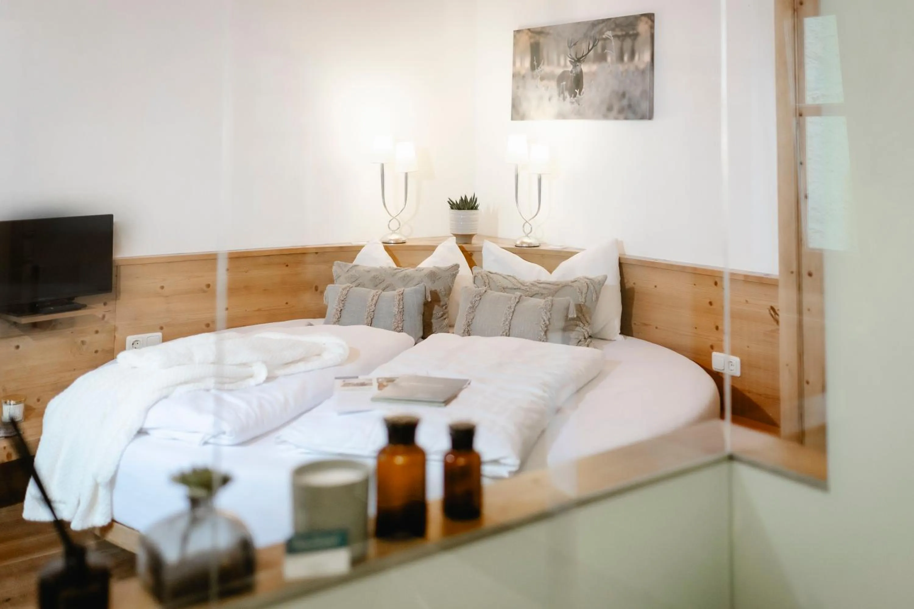 Bed in Boutiquehotel Hubertushof